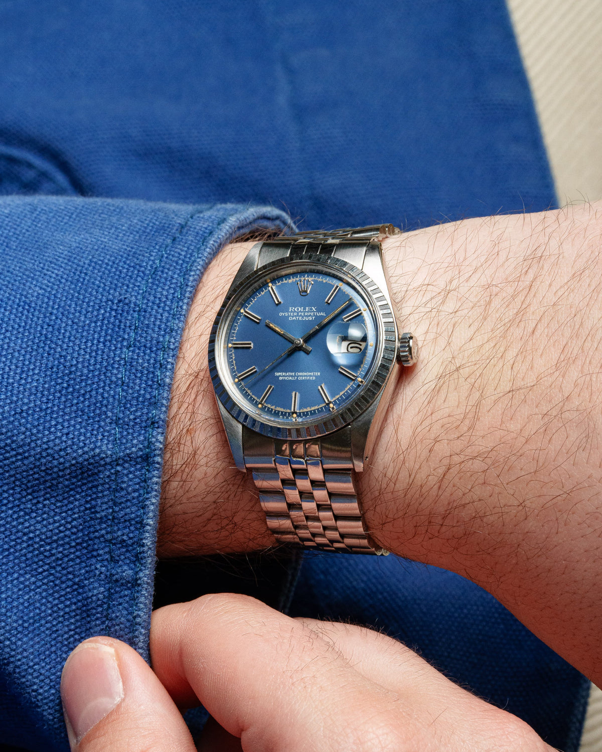 ZAG9 Rolex Datejust ref. 1603 in acciaio del 1973 – Quadrante « Blu Sigma » - Wristshot