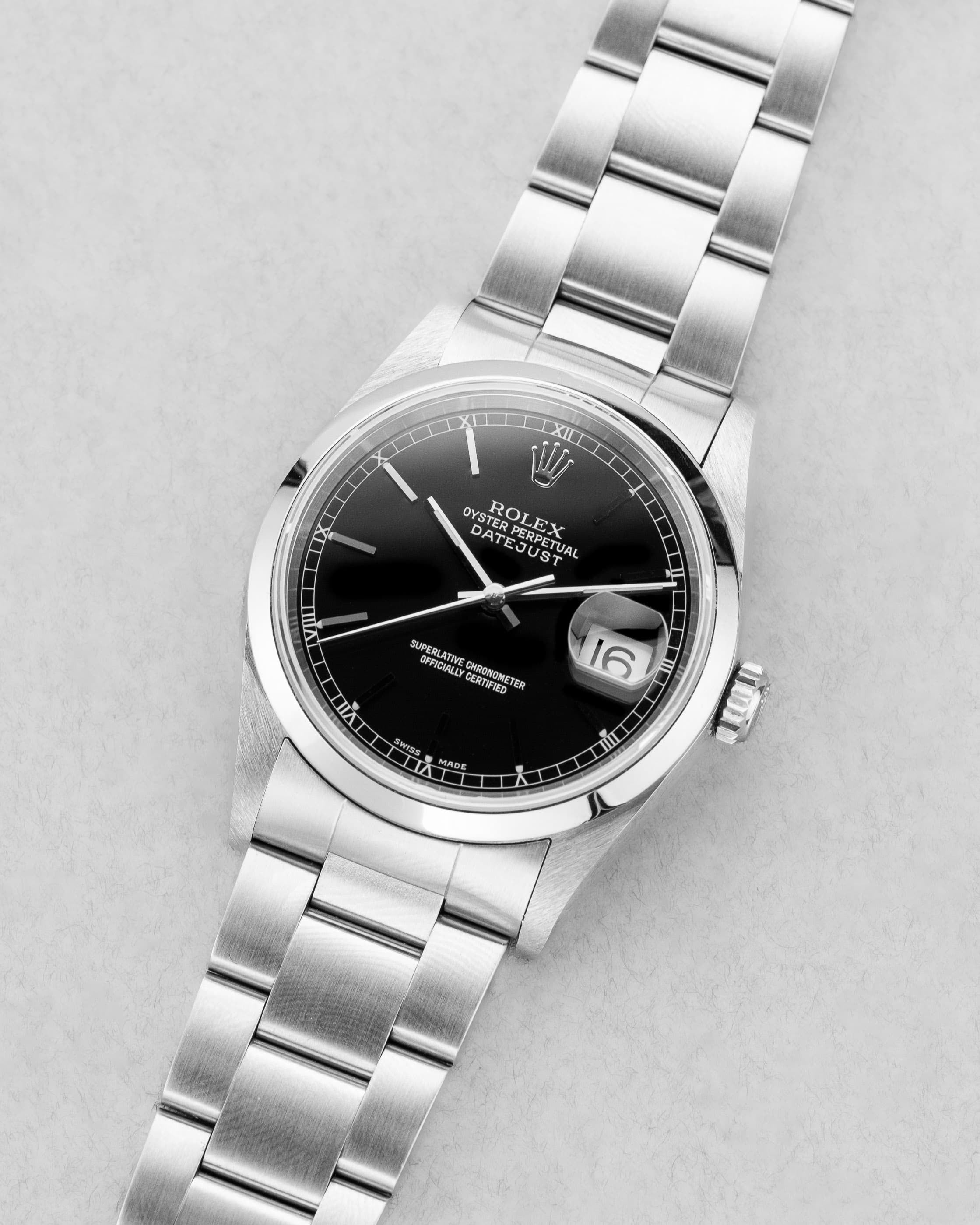 ZXSC Rolex Datejust 16200 Noire de 2002 - Three Quarters