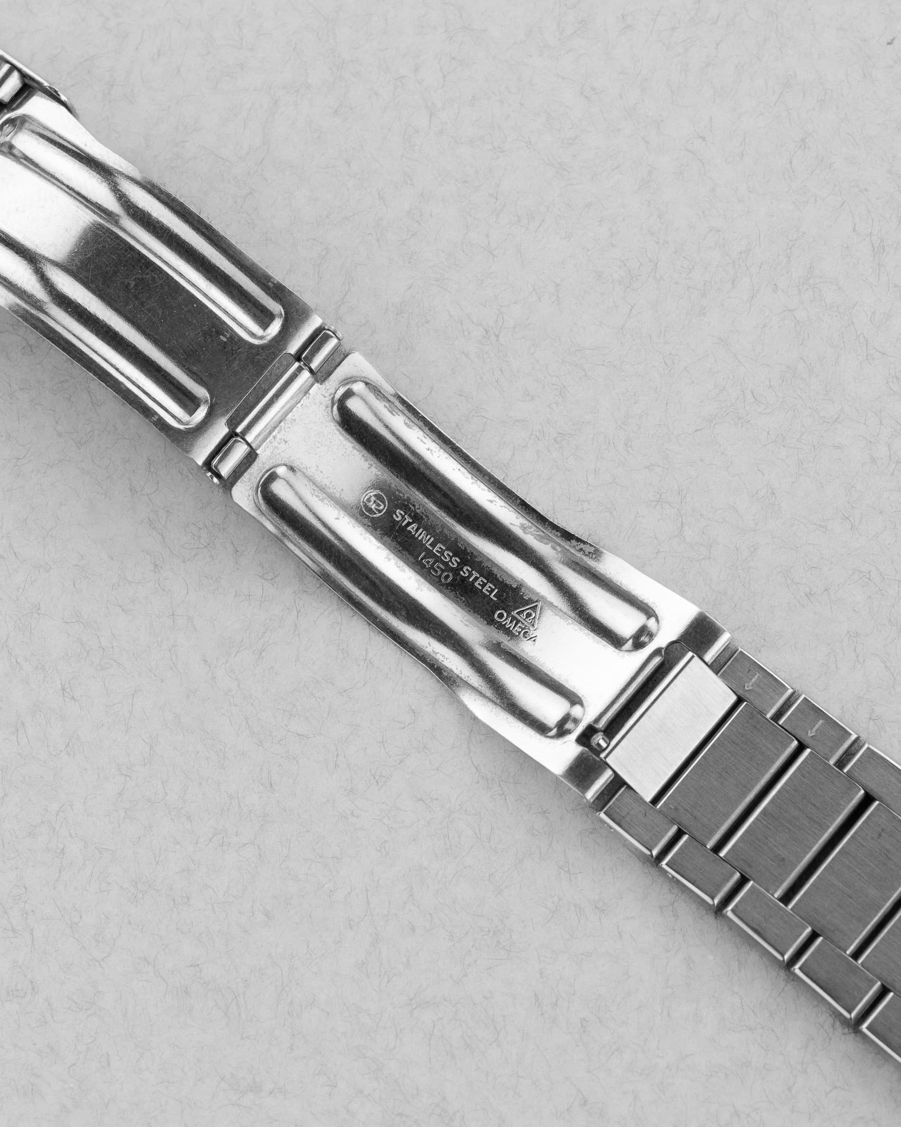 K2XS Omega Speedmaster Moonwatch « Long S & R » réf. 3590.50/145.022 circa 1990 – Patine + Bracelet 1450 - Buckle Inside