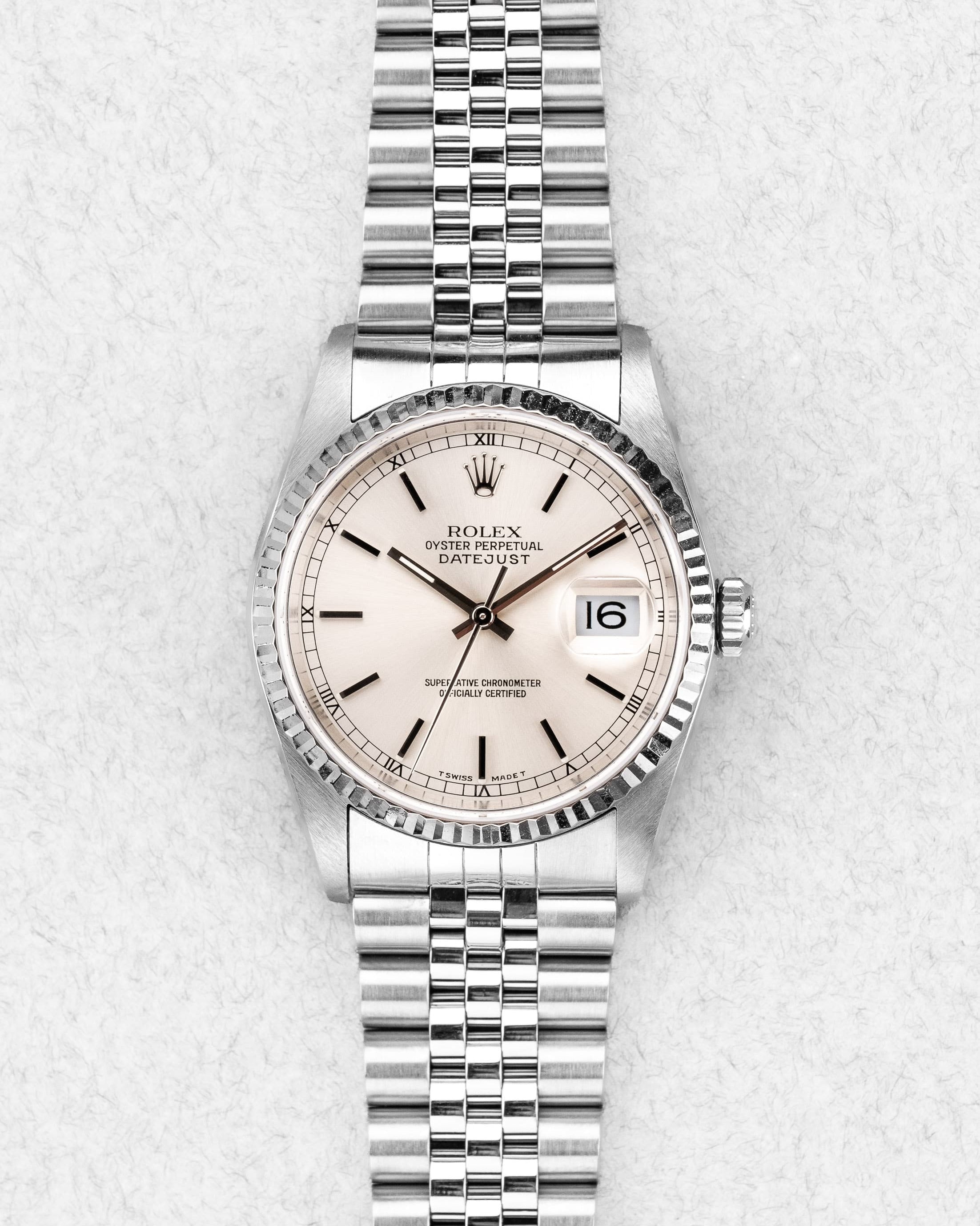 S2X5 Rolex Datejust 16234 « Silver » de 1996 - Front