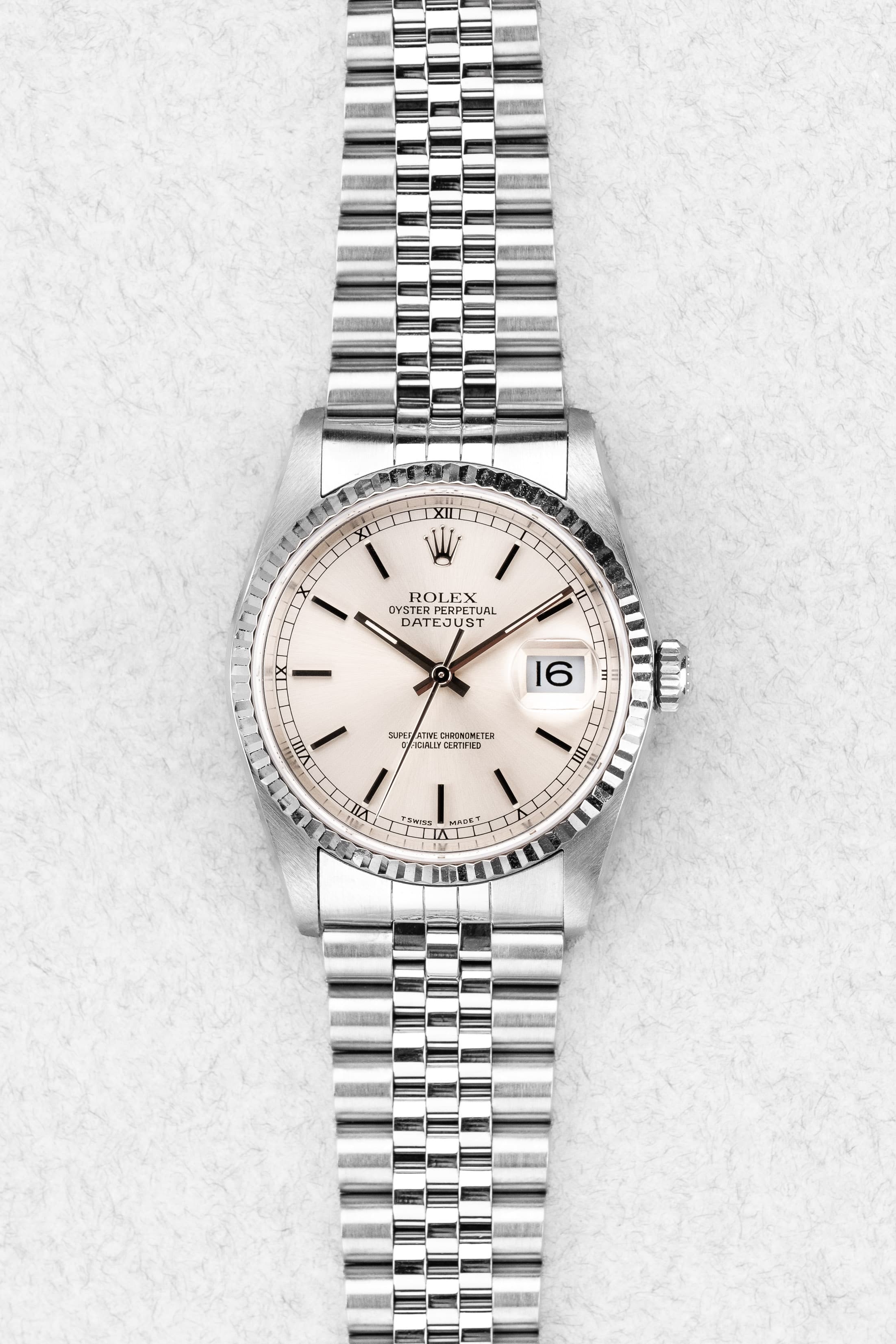 S2X5 Rolex Datejust 16234 « Silver » de 1996 - Front