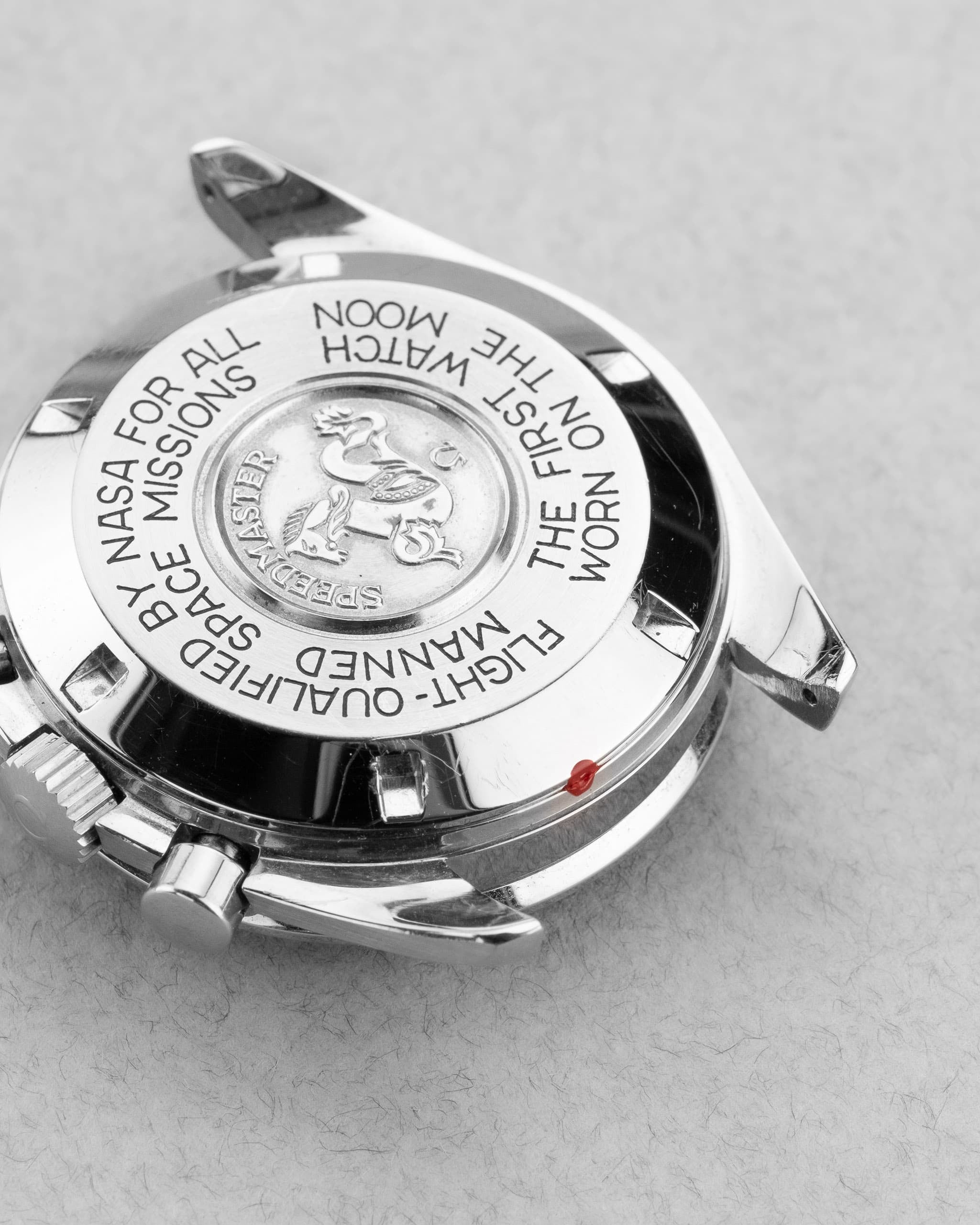 K2XS Omega Speedmaster Moonwatch « Long S & R » réf. 3590.50/145.022 circa 1990 – Patine + Bracelet 1450 - Back