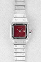 39PK Cartier Santos Carrée « Red/Burgundy » réf. 2960 – « SWISS Only » - Front