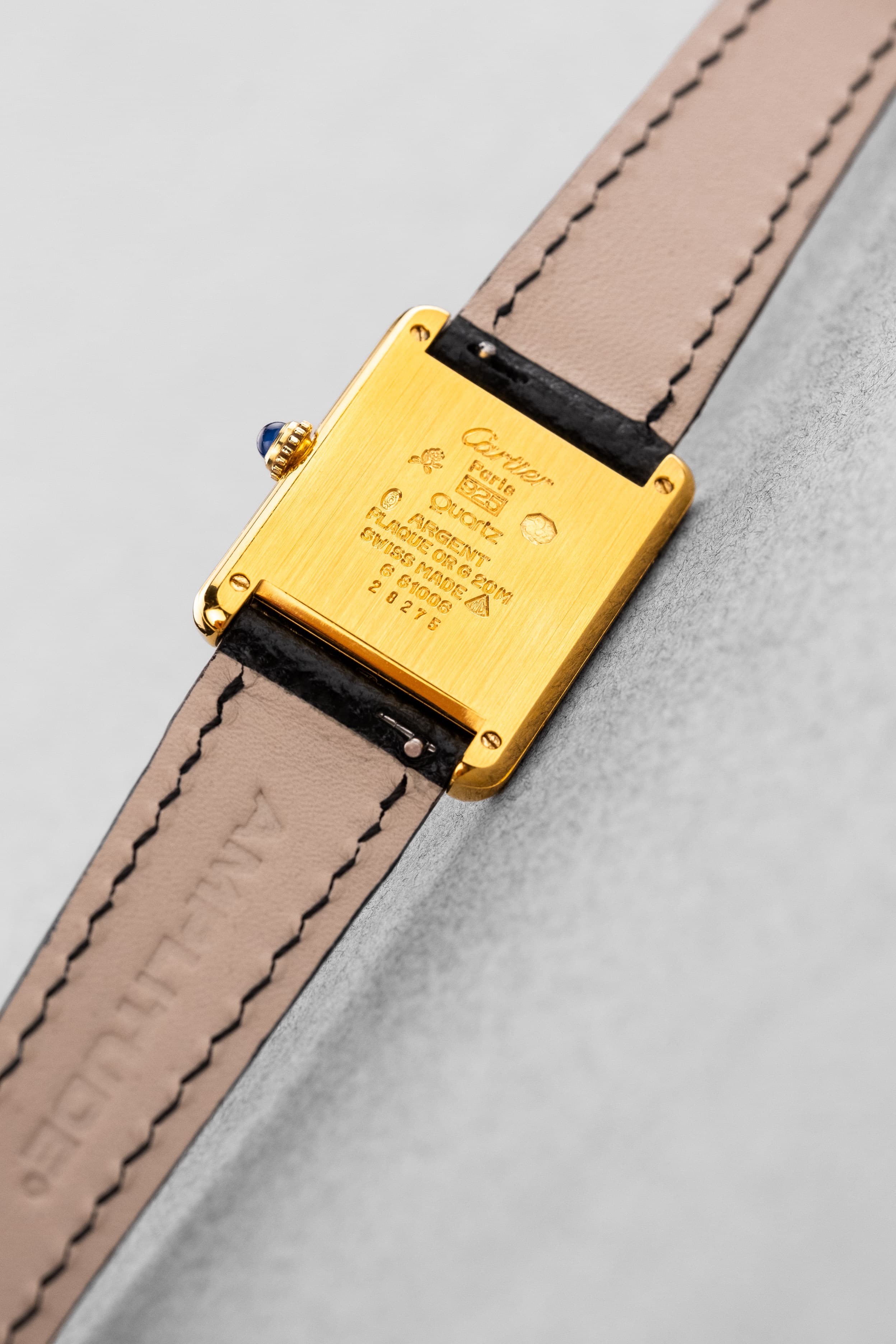 235V-zN Cartier Tank Must Quartz GM 6 « White Trinity + Roman Art Déco » - Back