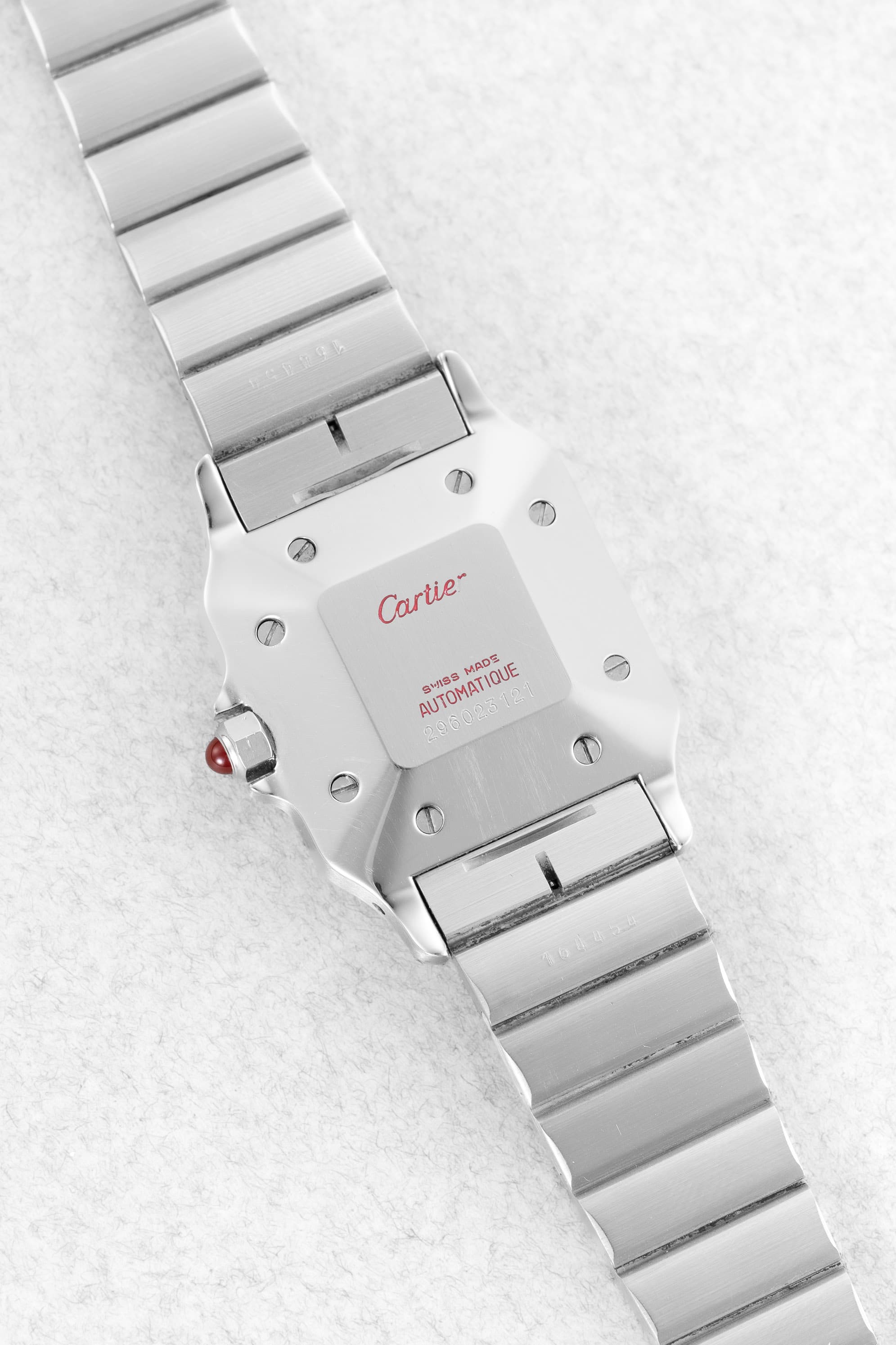39PK Cartier Santos Carrée « Red/Burgundy » réf. 2960 – « SWISS Only » - Back