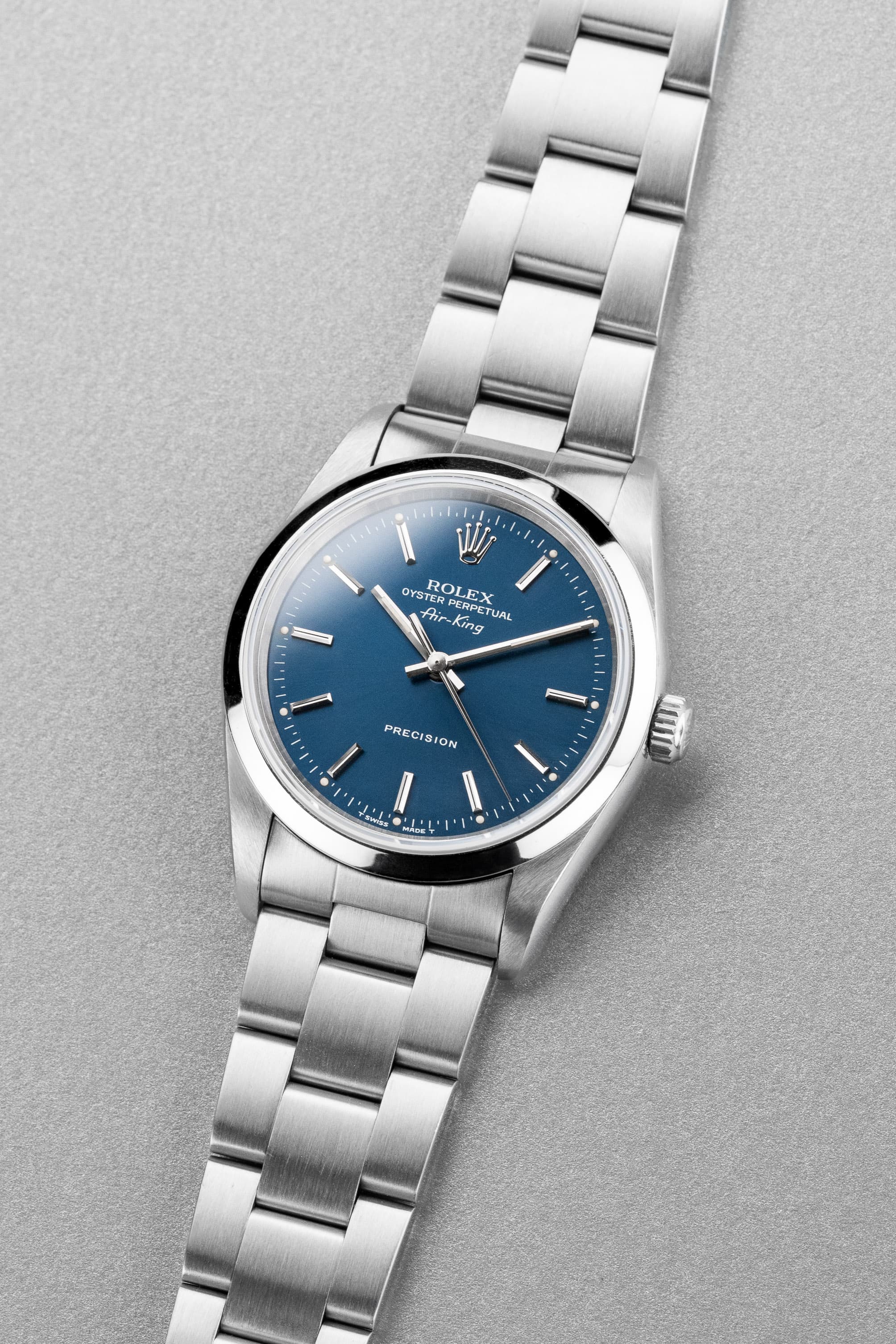 4KEG Rolex Air-King ref. 14000 del 1996 – Quadrante blu - Tre quarti