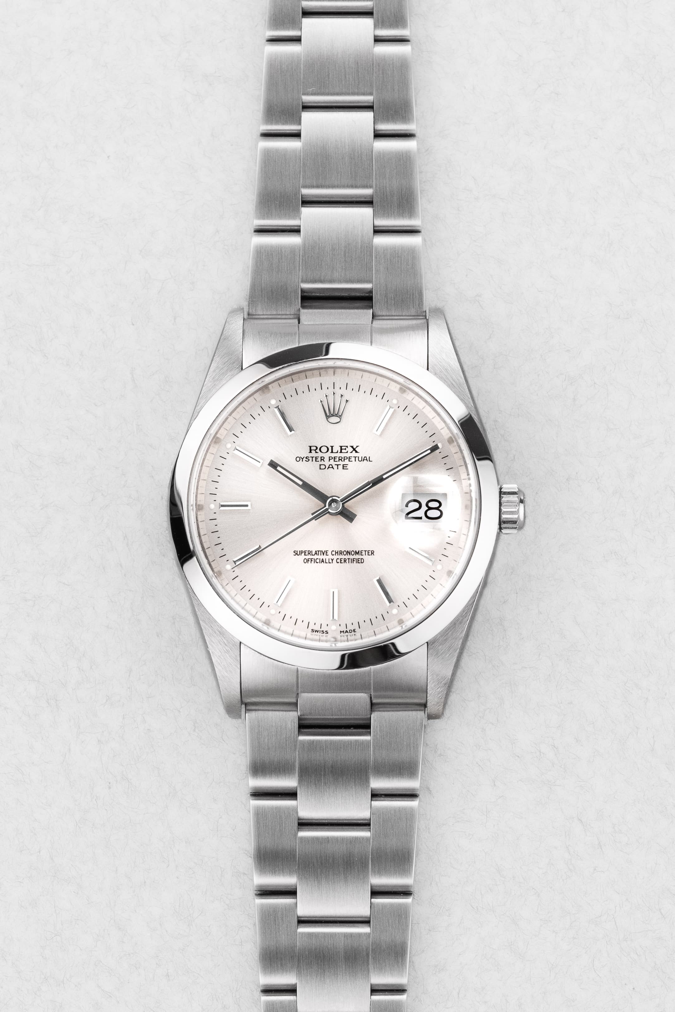 4S6Y Rolex Oyster Perpetual Date réf. 15200 de 2000 – Cadran « Silver » - Front