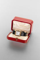 5MDB Sublime Cartier Santos-Dumont GM Ref. 78097 “PARIS” in Yellow Gold, circa 1973 – New Old Stock - Box
