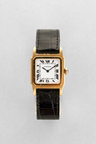 5MDB Sublime Cartier Santos-Dumont GM Ref. 78097 “PARIS” in Yellow Gold, circa 1973 – New Old Stock - Front
