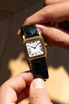 5MDB Sublime Cartier Santos-Dumont GM Ref. 78097 “PARIS” in Yellow Gold, circa 1973 – New Old Stock - Overview