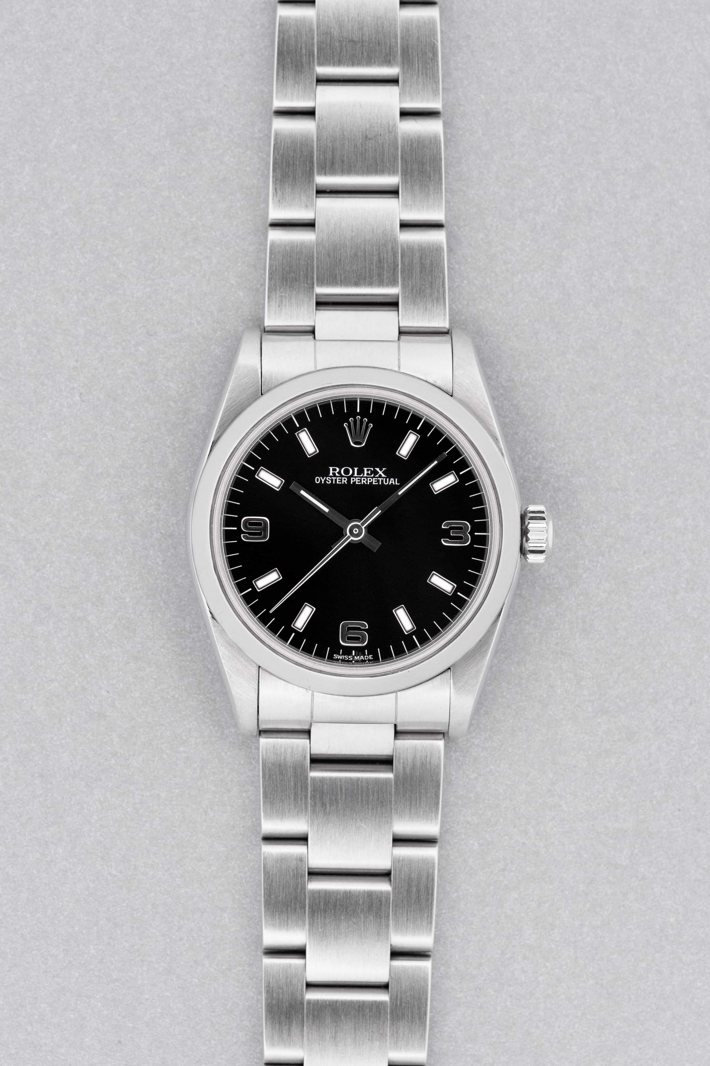 5WWQ Rolex Oyster Perpetual 31 ref. 77080 del 2000 – Quadrante nero «Explorer 3-6-9» - Fronte