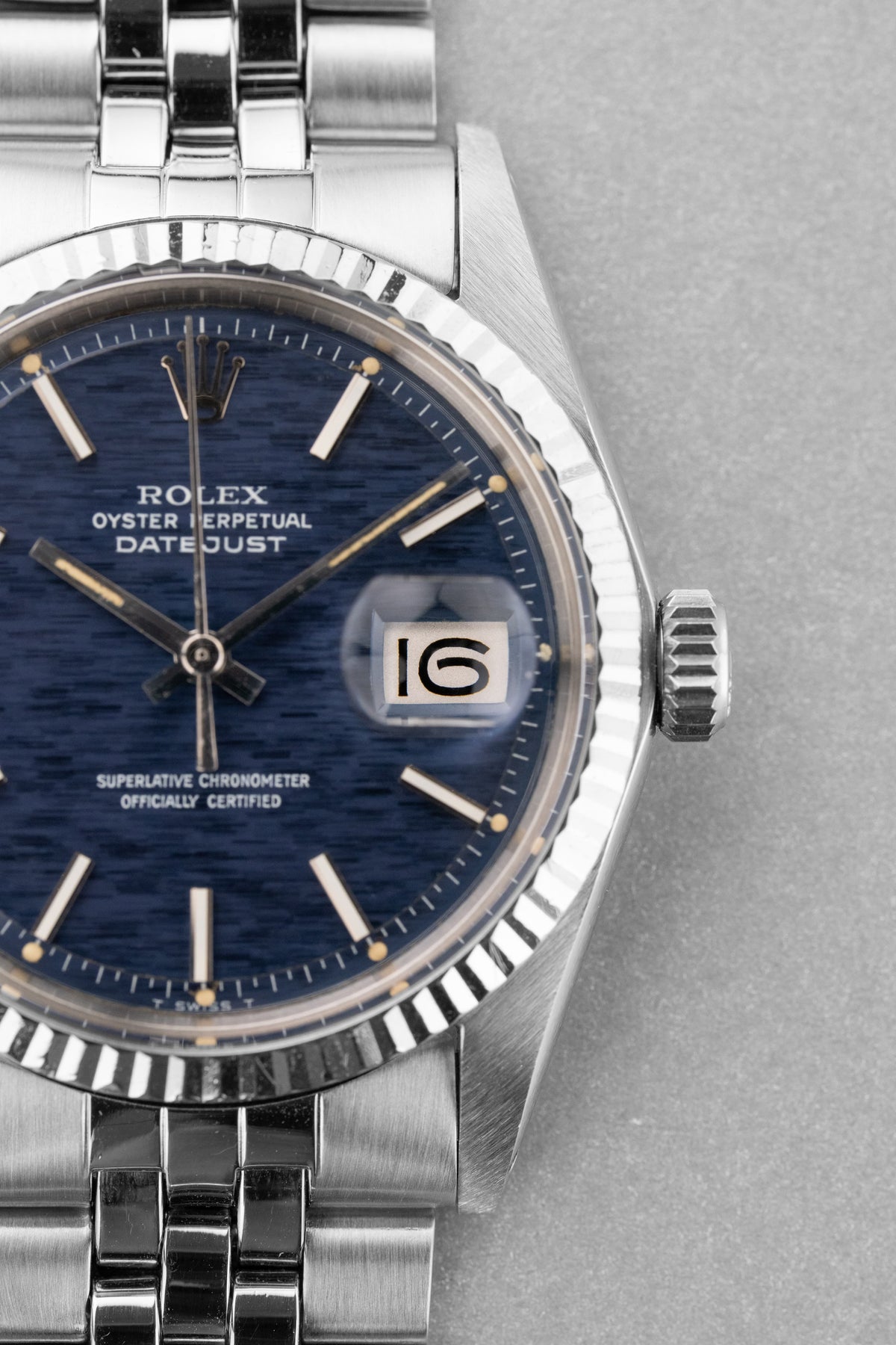 6DQ9 Superb 1969 Rolex Datejust Ref. 1601 in Steel – “Blue Shantung/Mosaic” Dial - Dial