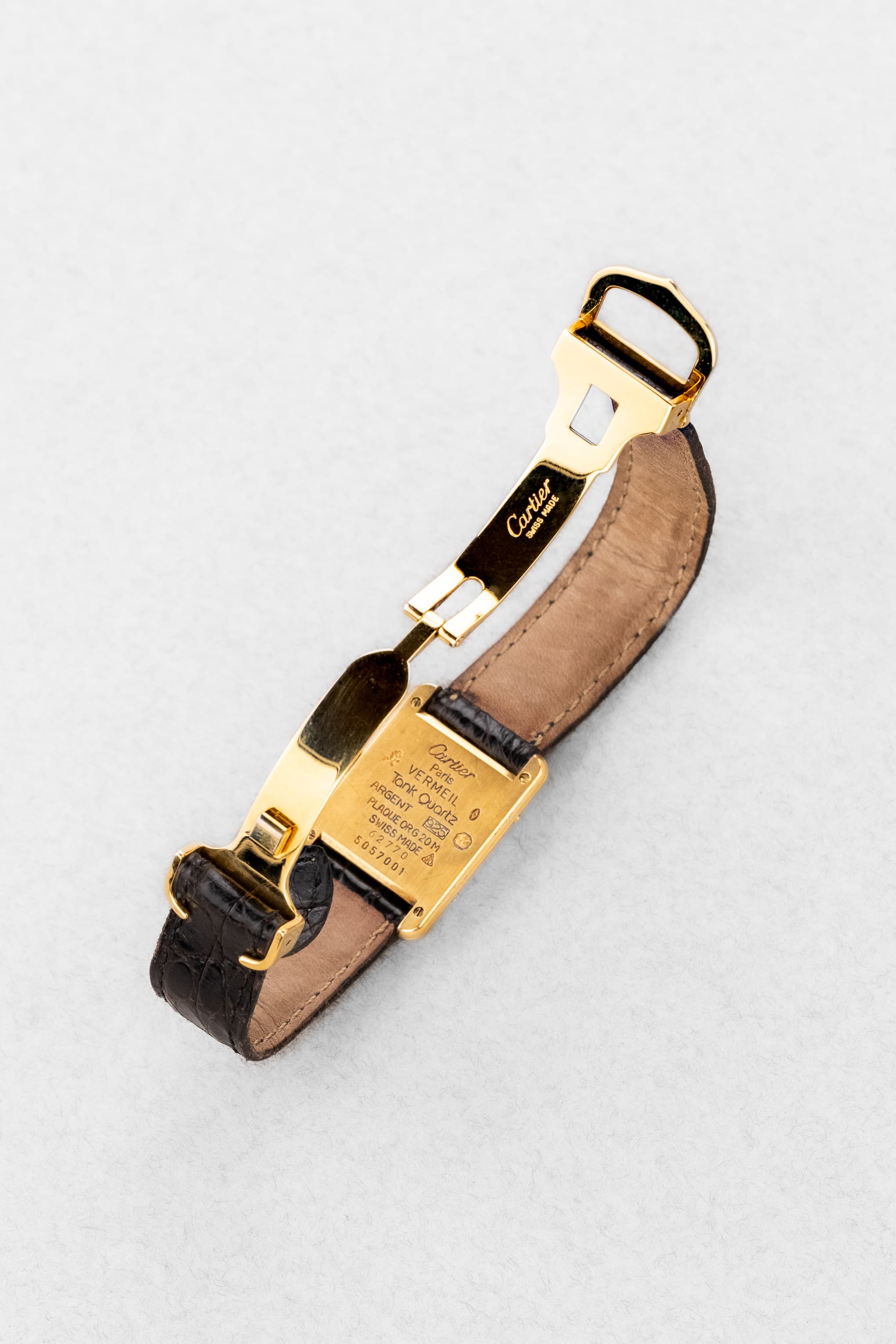 6SAN-0z Cartier Tank Must Quartz Lady « Black Gold Diamonds » - Buckle Outside