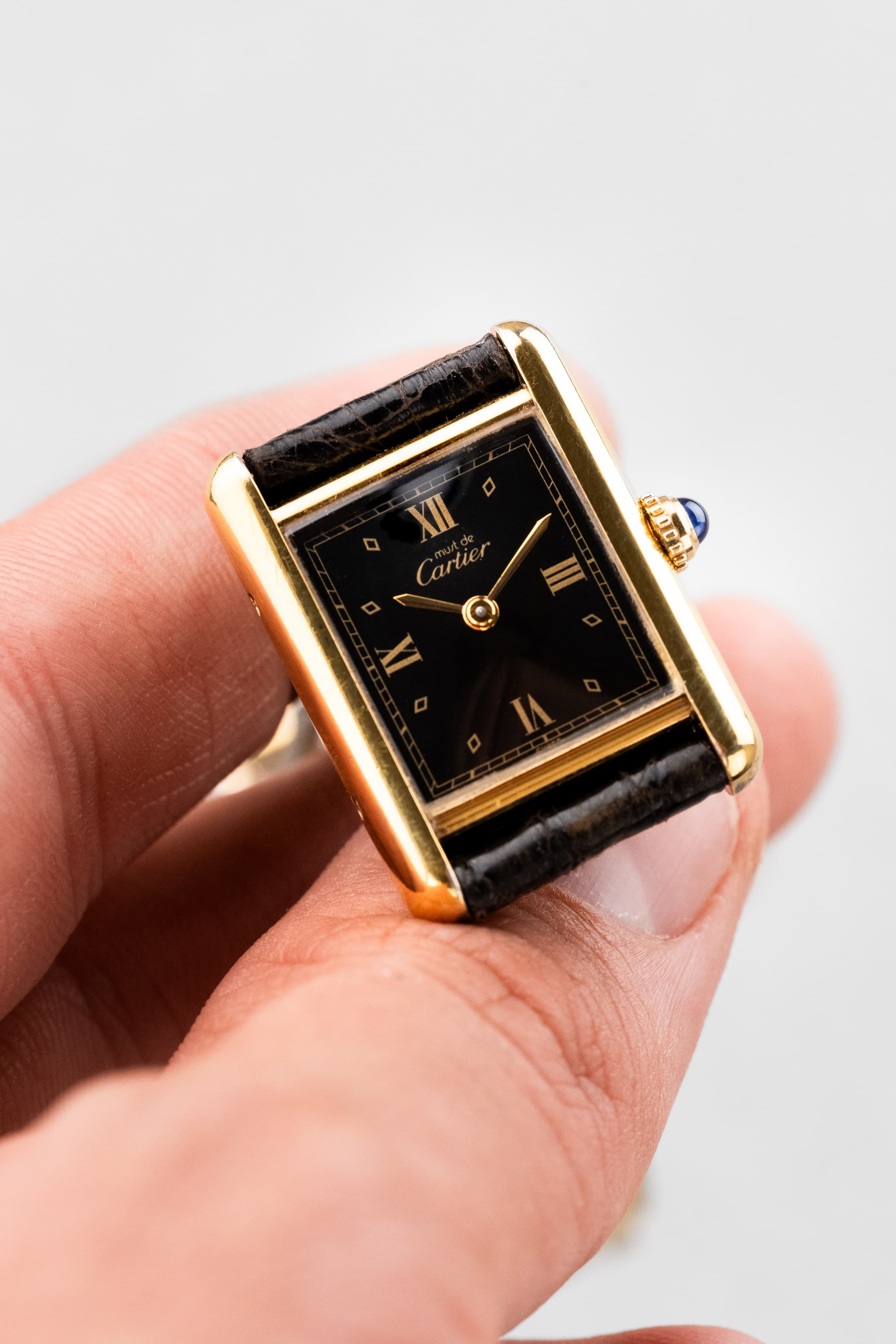 6SAN-Il Cartier Tank Must Quartz Lady « Black Gold Diamonds » - Dial