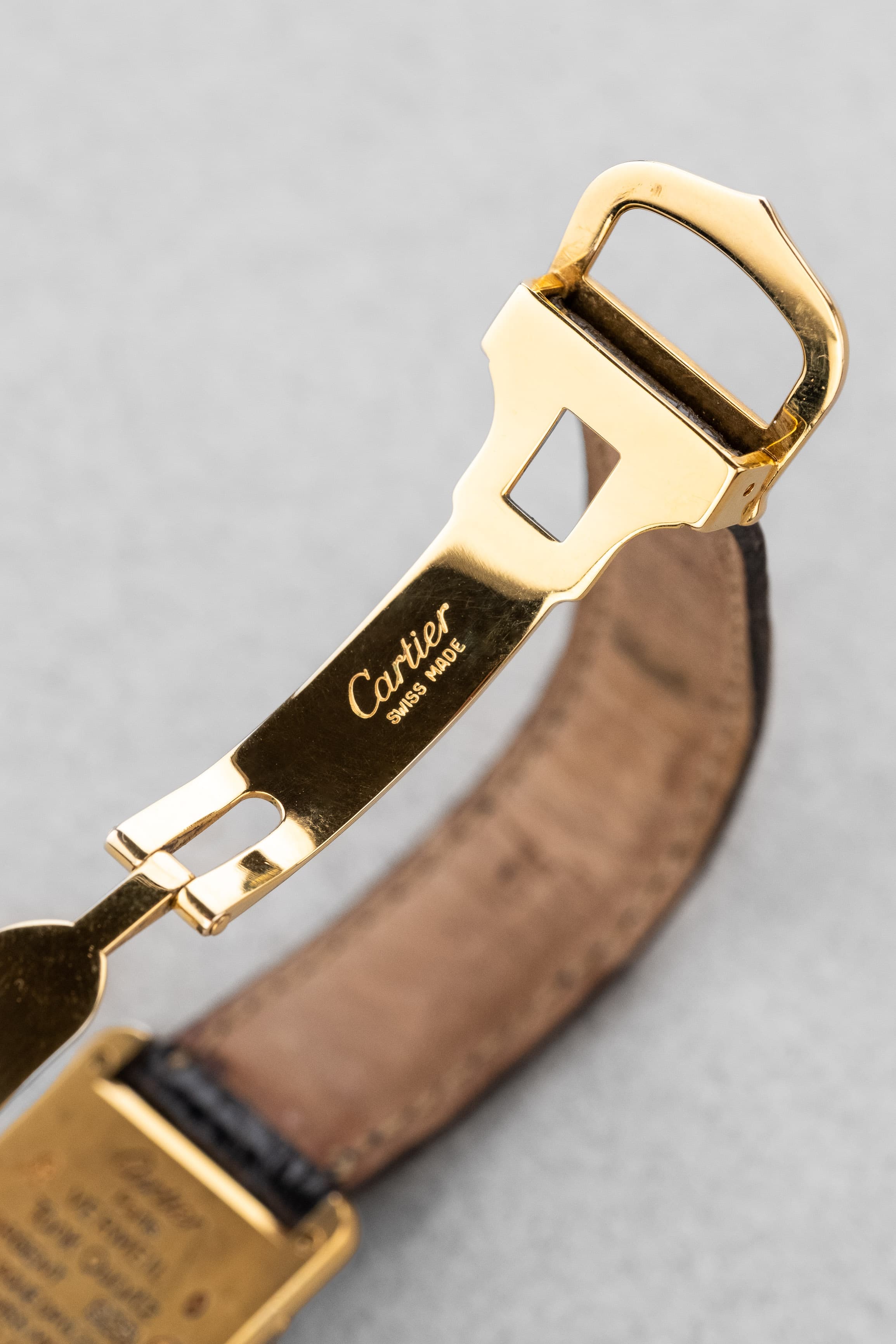 6SAN-Ki Cartier Tank Must Quartz Lady « Black Gold Diamonds » - Buckle Inside