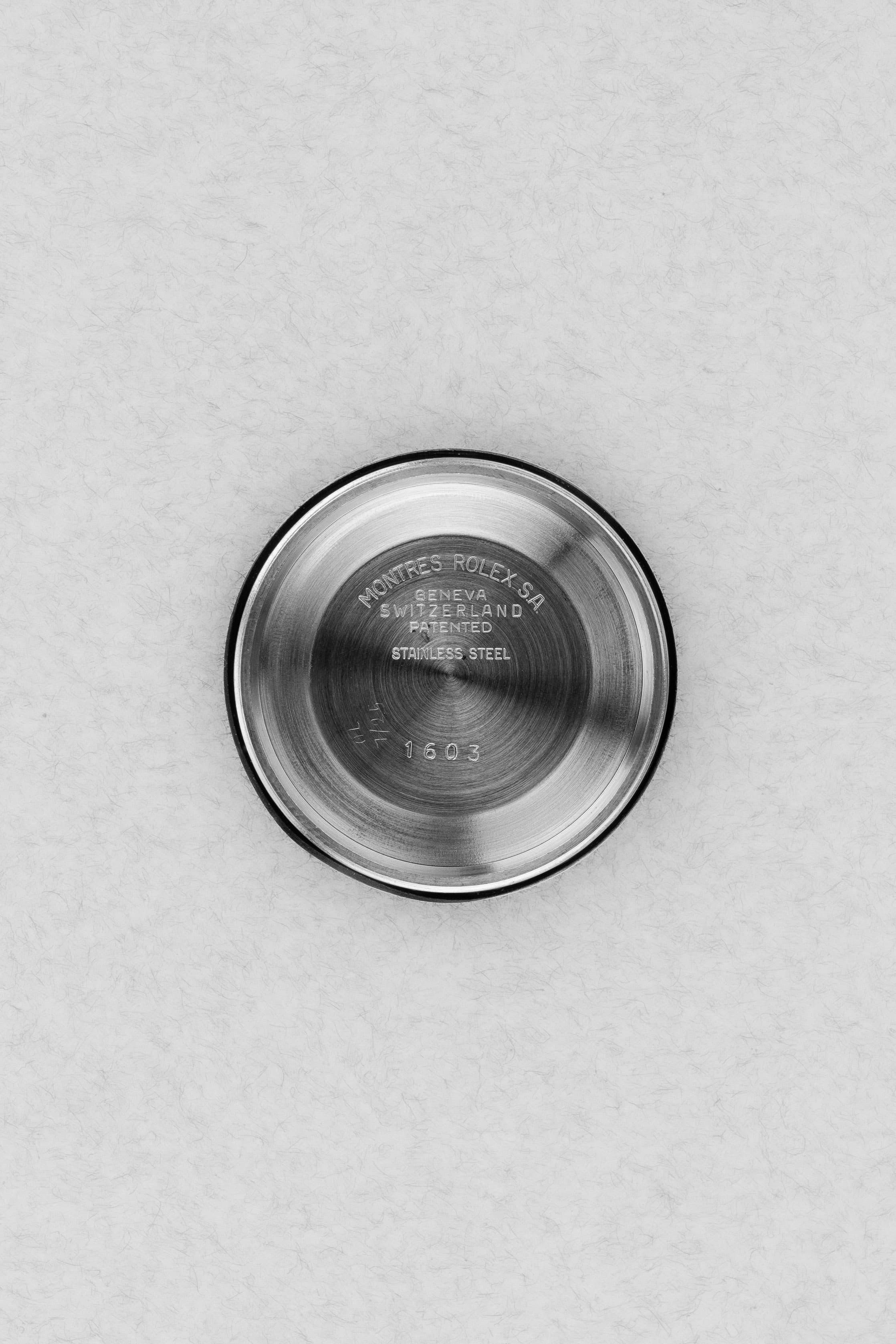ADZN Rolex Datejust ref. 1600 em aço de 1975 – Mostrador «Silver» - Interior do fundo