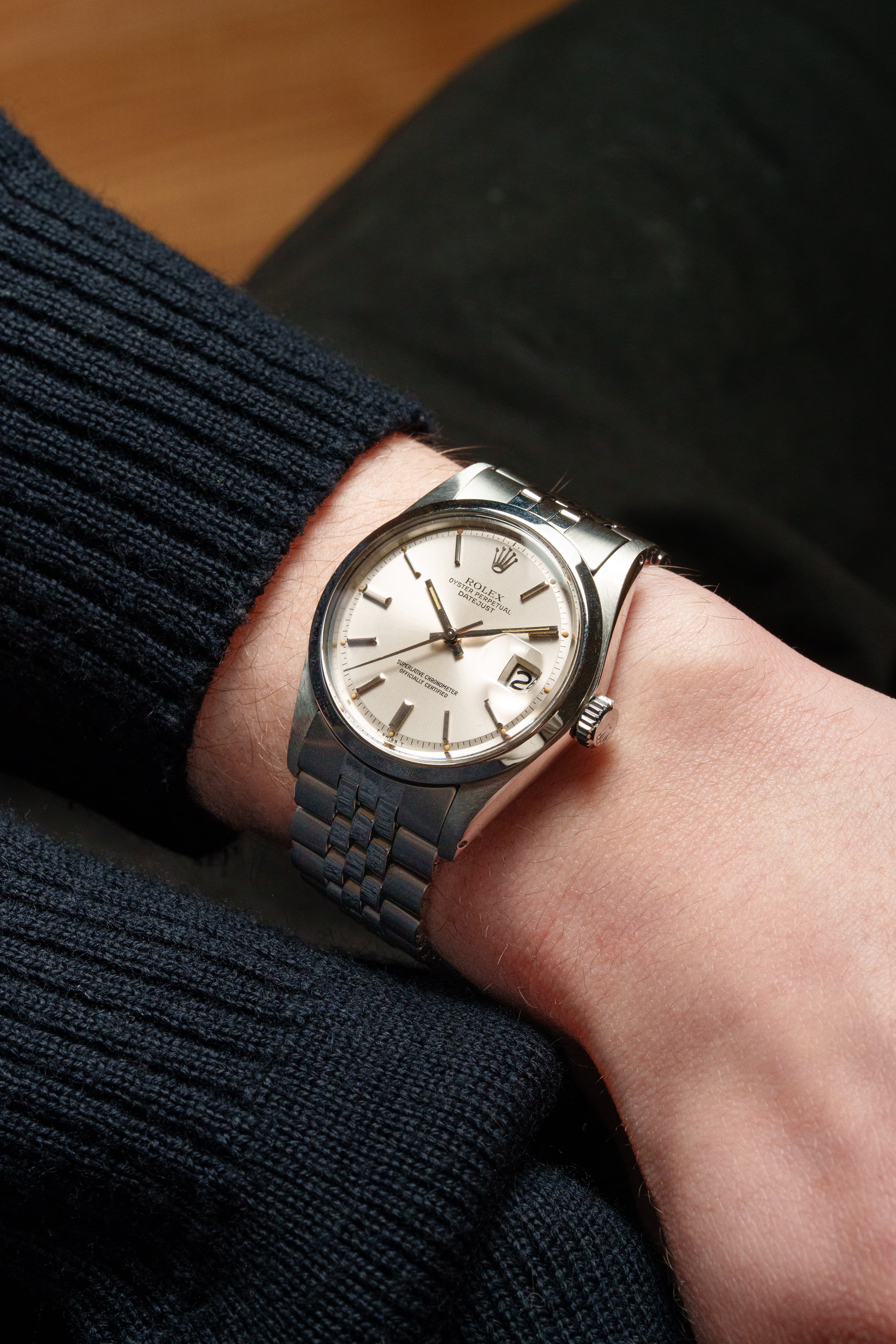 ADZN Rolex Datejust réf. 1600 en acier de 1975 – Cadran « Silver » - Wristshot