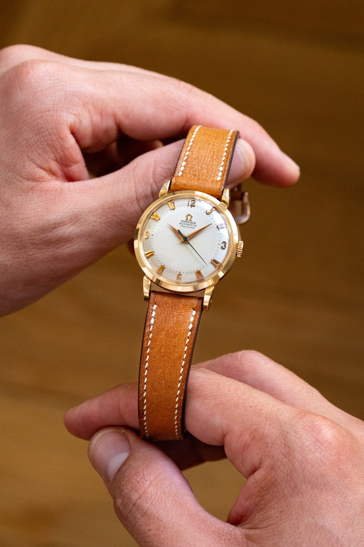AYSF Superb Omega “Fab. Suisse” Automatic in Rose Gold, circa 1953 – N.O.S. - Lifestyle