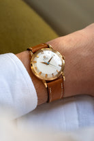AYSF Superb Omega “Fab. Suisse” Automatic in Rose Gold, circa 1953 – N.O.S. - Wristshot