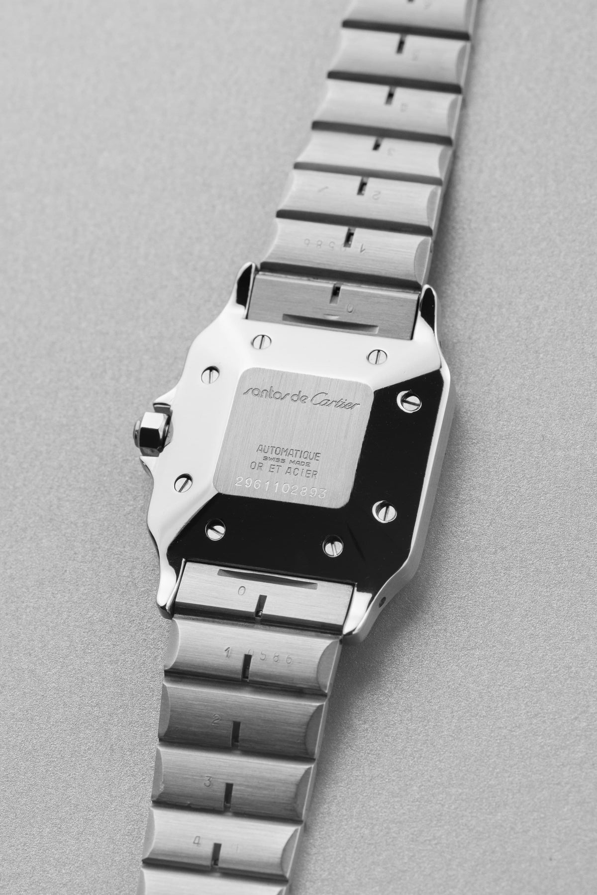 BQTA Cartier Santos Carrée GM Ref. 2961 in Steel and Yellow Gold, circa 1980 - Back