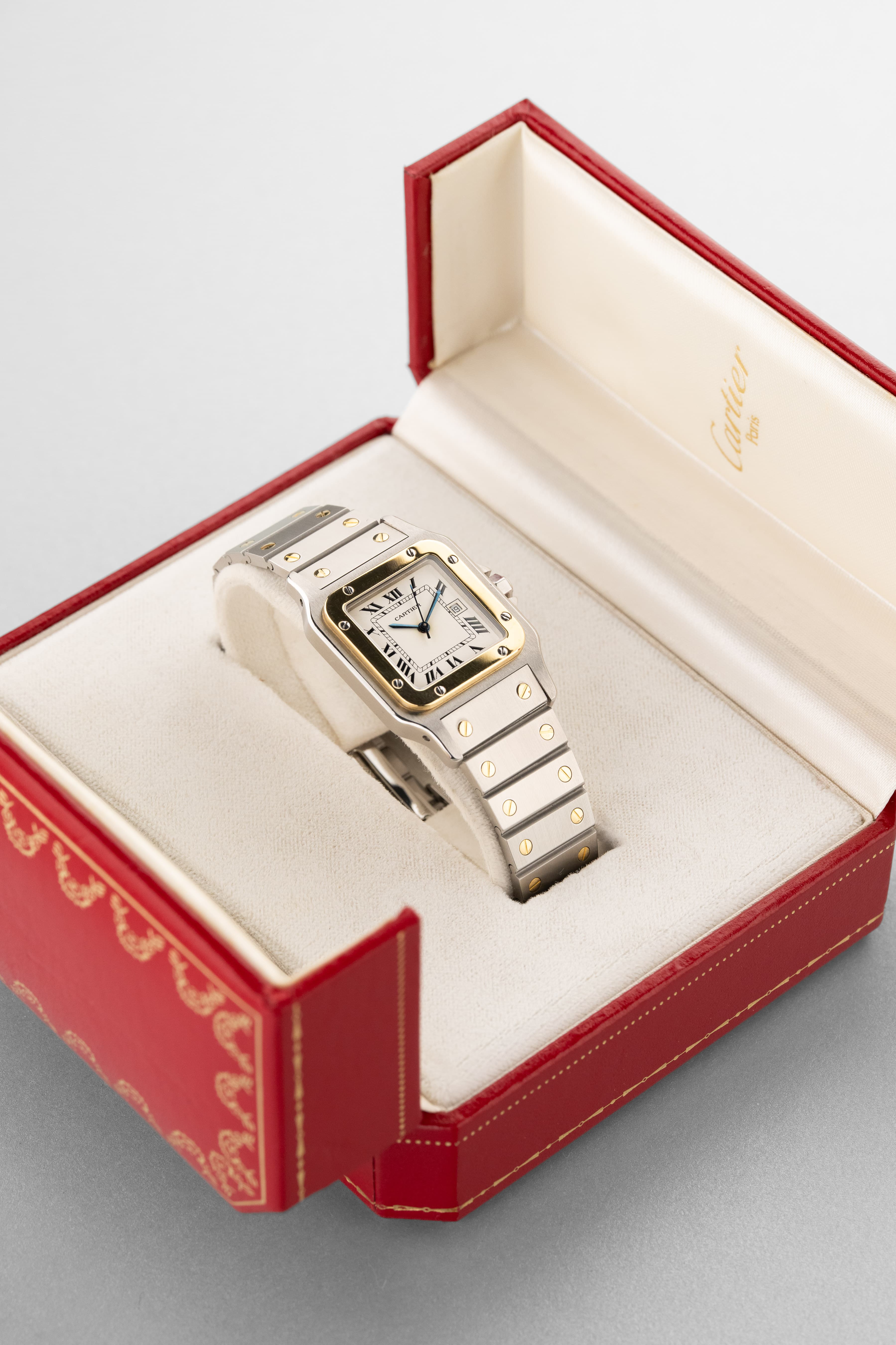 BQTA Cartier Santos Carrée GM Ref. 2961 in Steel and Yellow Gold, circa 1980 - Box