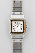 BQTA Cartier Santos Carrée GM Ref. 2961 in Steel and Yellow Gold, circa 1980 - Front