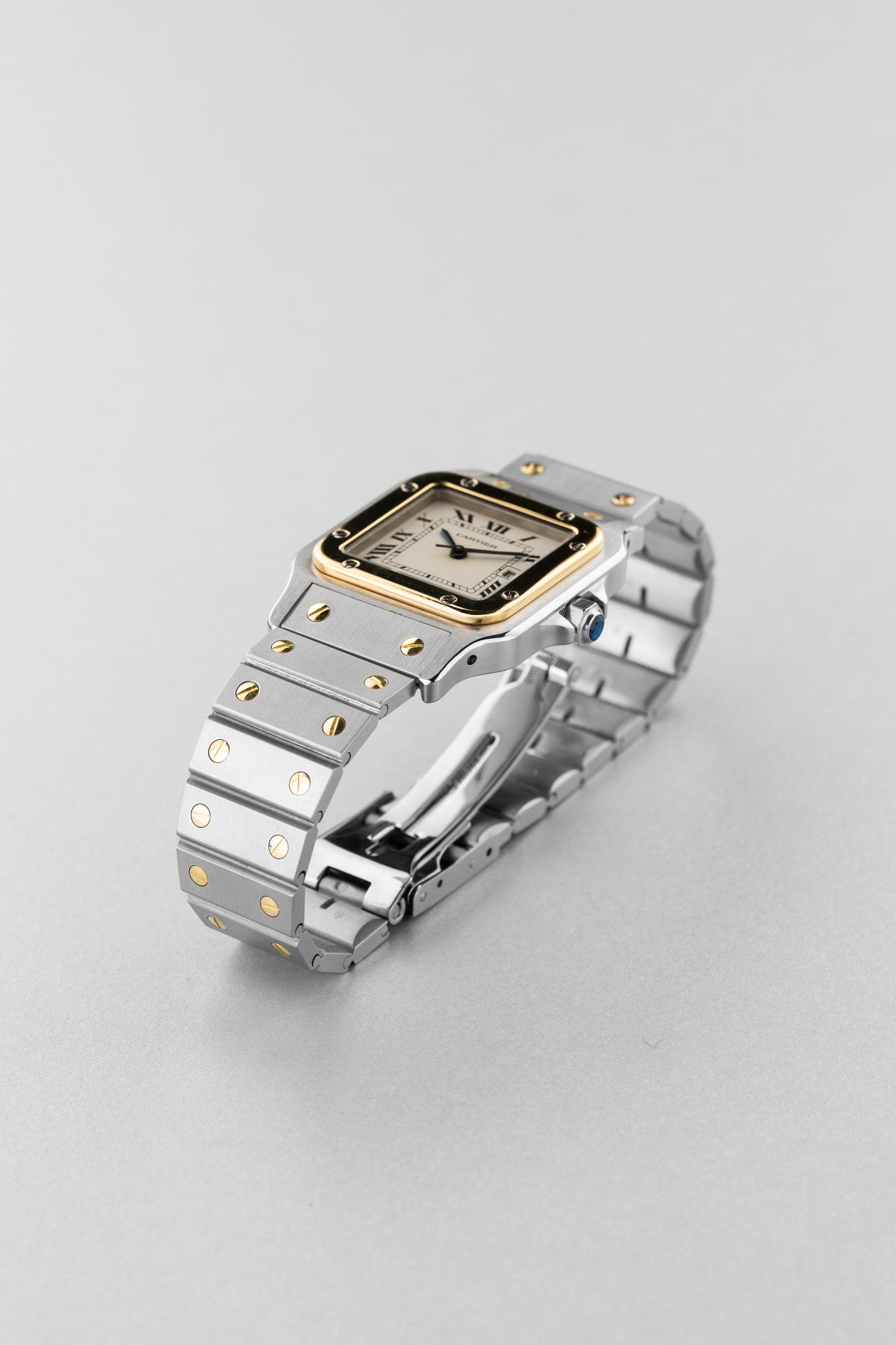BQTA Cartier Santos Carrée GM Ref. 2961 in Steel and Yellow Gold, circa 1980 - Overview