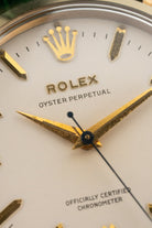 BXFU Rolex Oyster Perpetual 型號 6564 黃金腕錶，1955 年——OCC，英國市場 - 錶盤