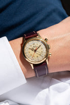 C9AB 極めて稀少な Mido Multi-Centerchrono 14金無垢製、1945年頃 - リストショット