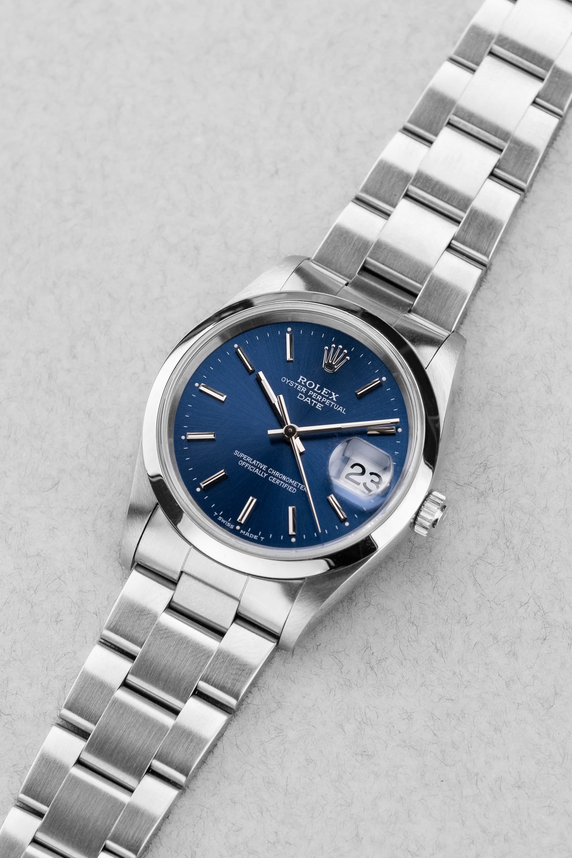 CYNX-Ng Rolex Oyster Perpetual Date 15200 de 1995-1996 – Cadran bleu - Three Quarters
