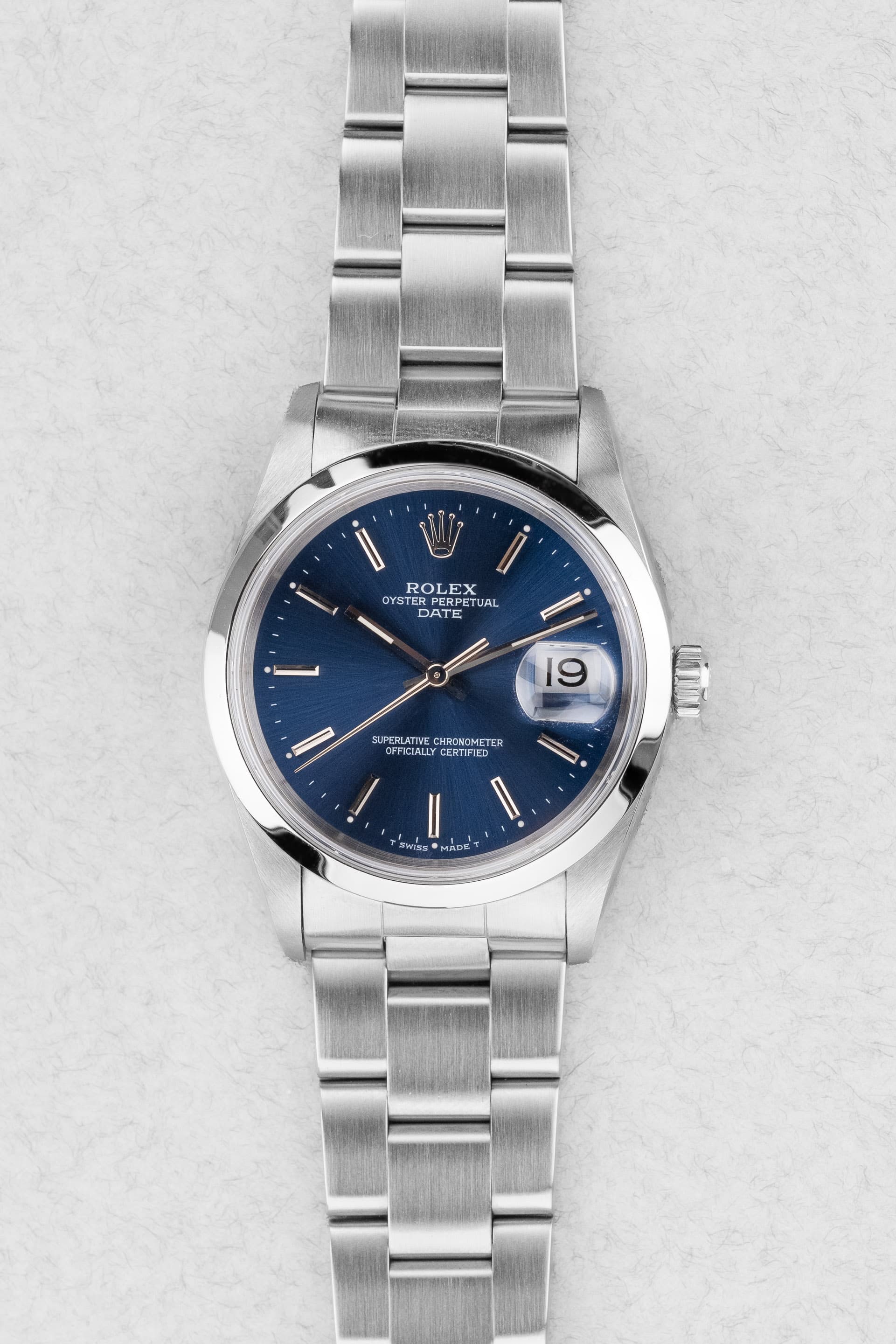 CYNX-hO Rolex Oyster Perpetual Date 15200 de 1995-1996 – Cadran bleu - Front