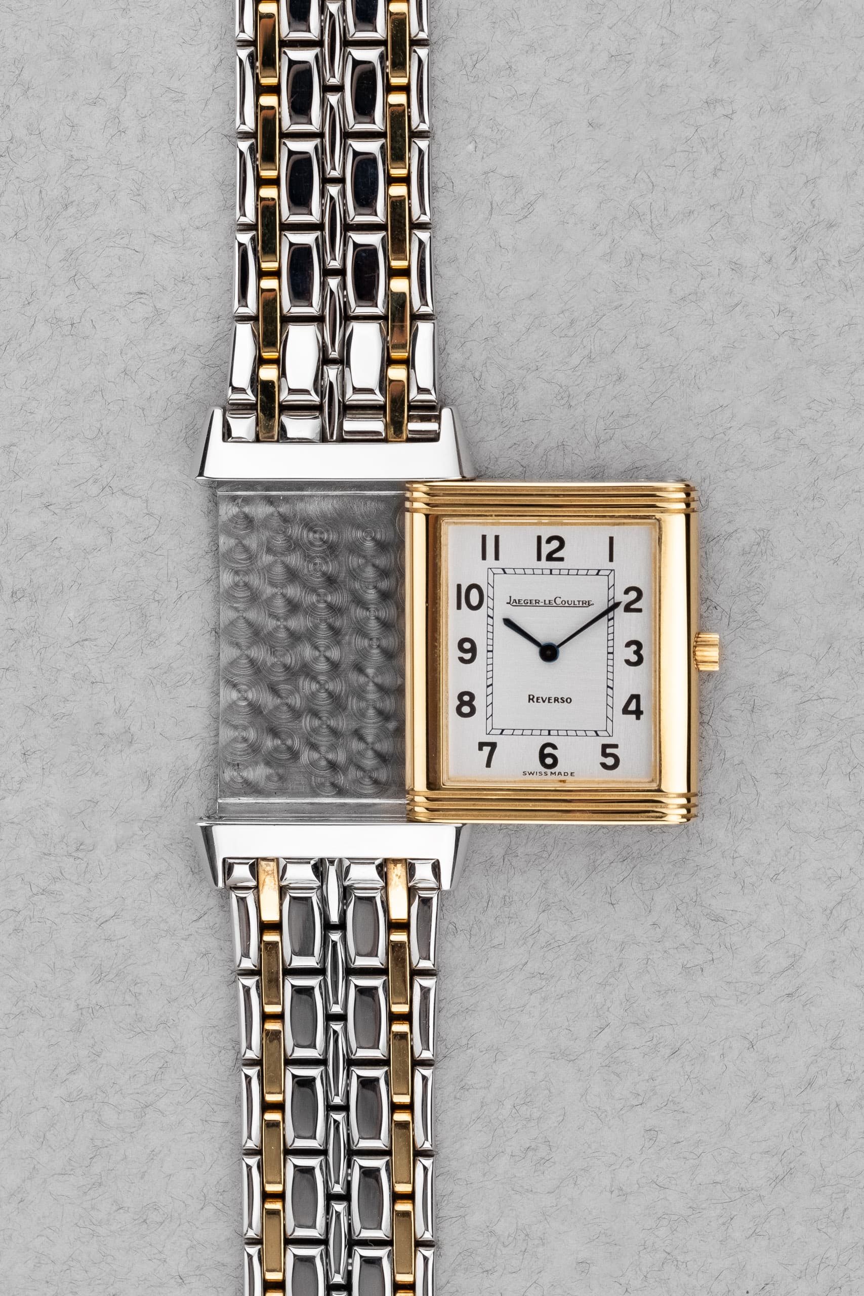 D3B5 Jaeger-LeCoultre Reverso en acier et or jaune, réf. 250.5.08, avec bracelet d'origine - Front