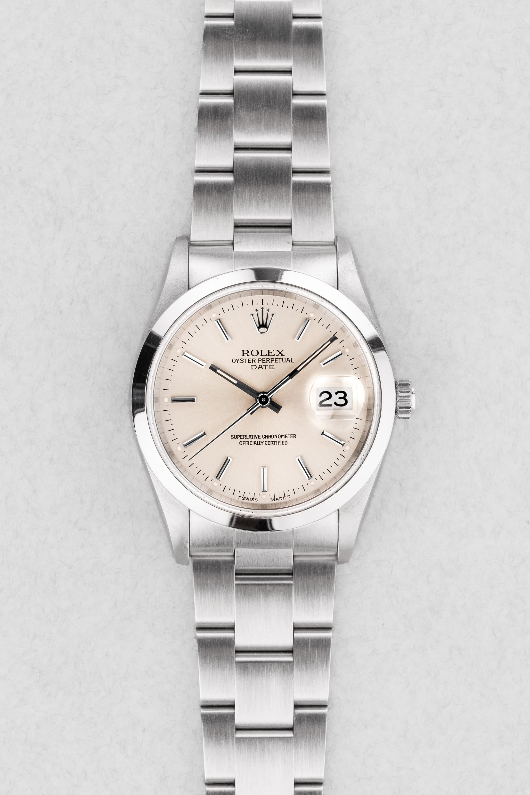 D5XS Rolex Oyster Perpetual Date réf. 15200 de 2000 – Cadran « Silver » - Front