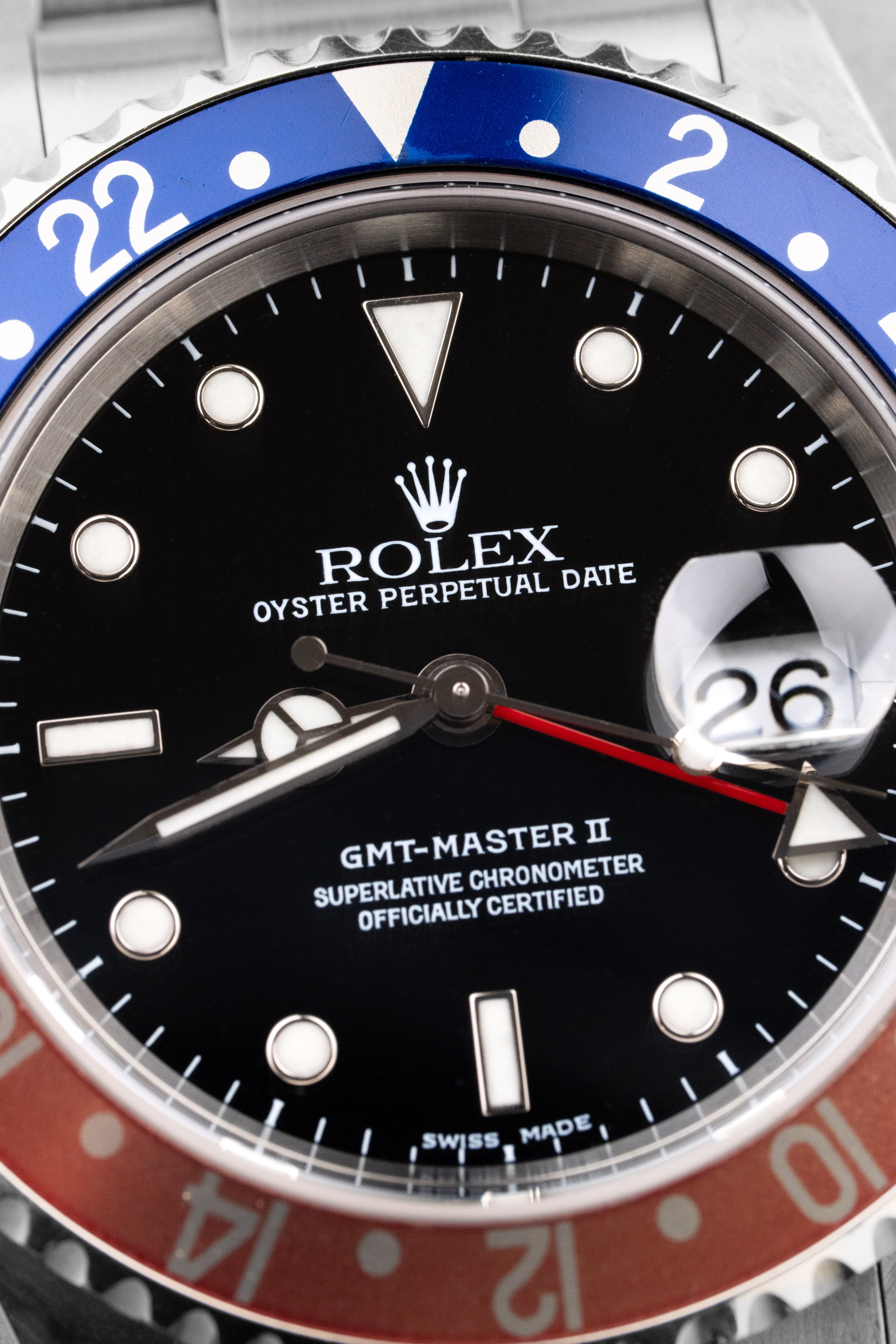 DRL7 Rolex GMT-Master II réf. 16710 « Pepsi » de 2000-2001 – Insert « Faded » - Dial