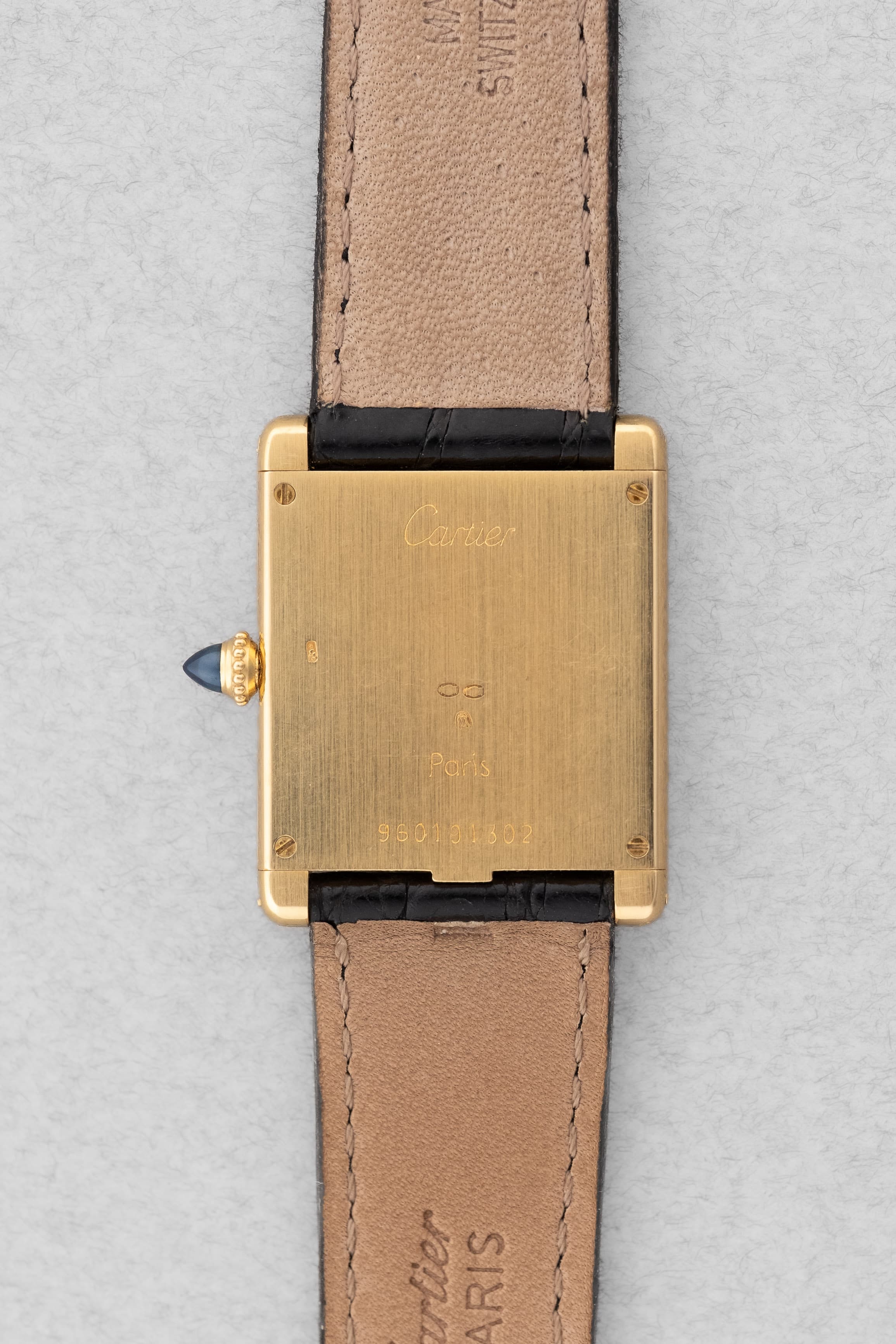 EEBC Cartier Tank Louis Extra-Plate réf. 96019 circa 1975 – Cadran « PARIS », Parfait état, Piguet 21 - Back
