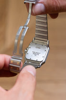 ESPH Cartier Santos Galbée「GM」型號 1566 不鏽鋼與黃金腕錶，1999 年——Full Set - 背面