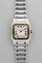 ESPH Cartier Santos Galbée「GM」型號 1566 不鏽鋼與黃金腕錶，1999 年——Full Set - 正面