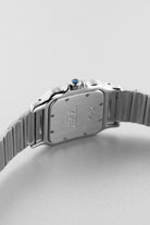 ESPH Cartier Santos Galbée「GM」型號 1566 不鏽鋼與黃金腕錶，1999 年——Full Set - 右側