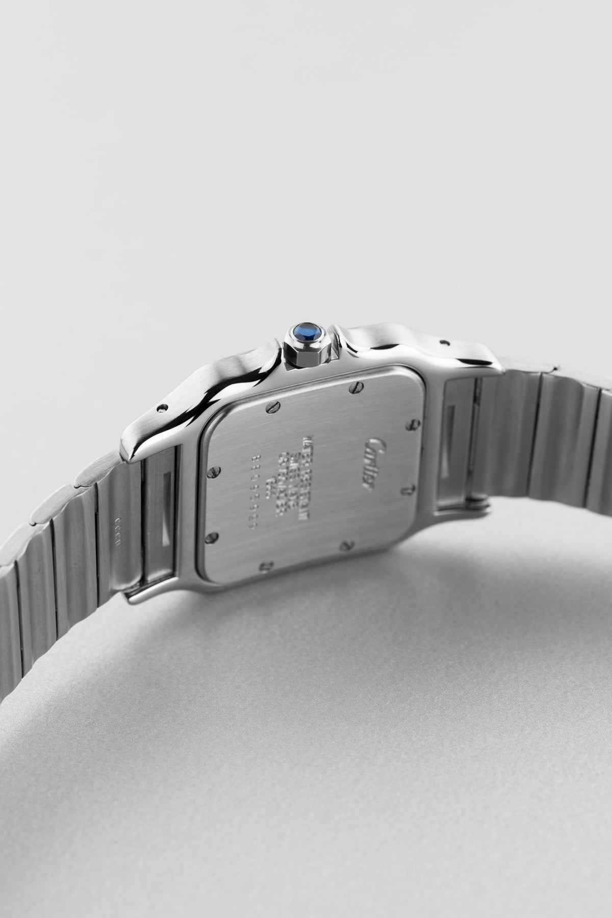 ESPH Cartier Santos Galbée「GM」型號 1566 不鏽鋼與黃金腕錶，1999 年——Full Set - 右側