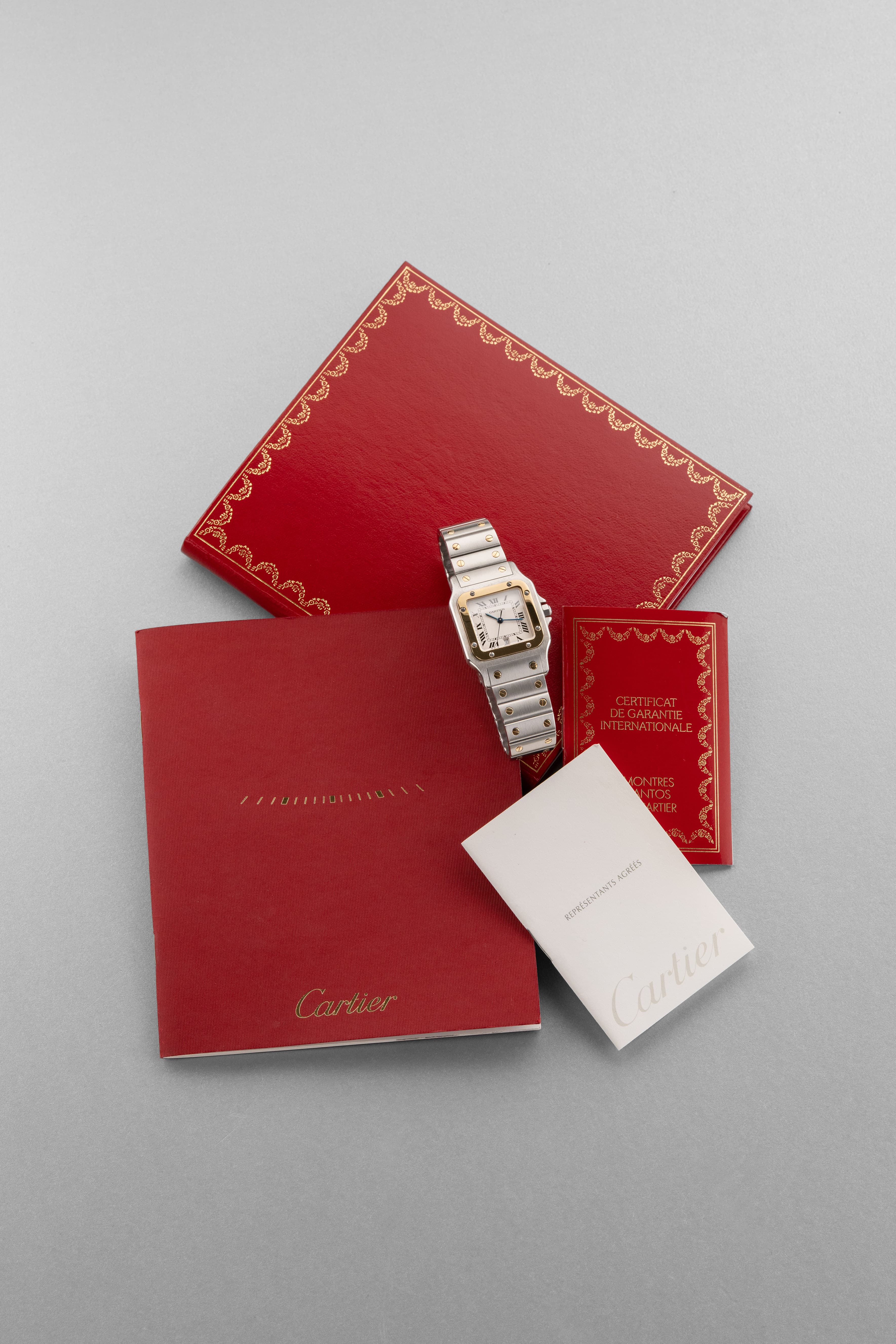 ESPH Cartier Santos Galbée « GM » réf. 1566 en acier et or jaune de 1999 – Full Set - Set