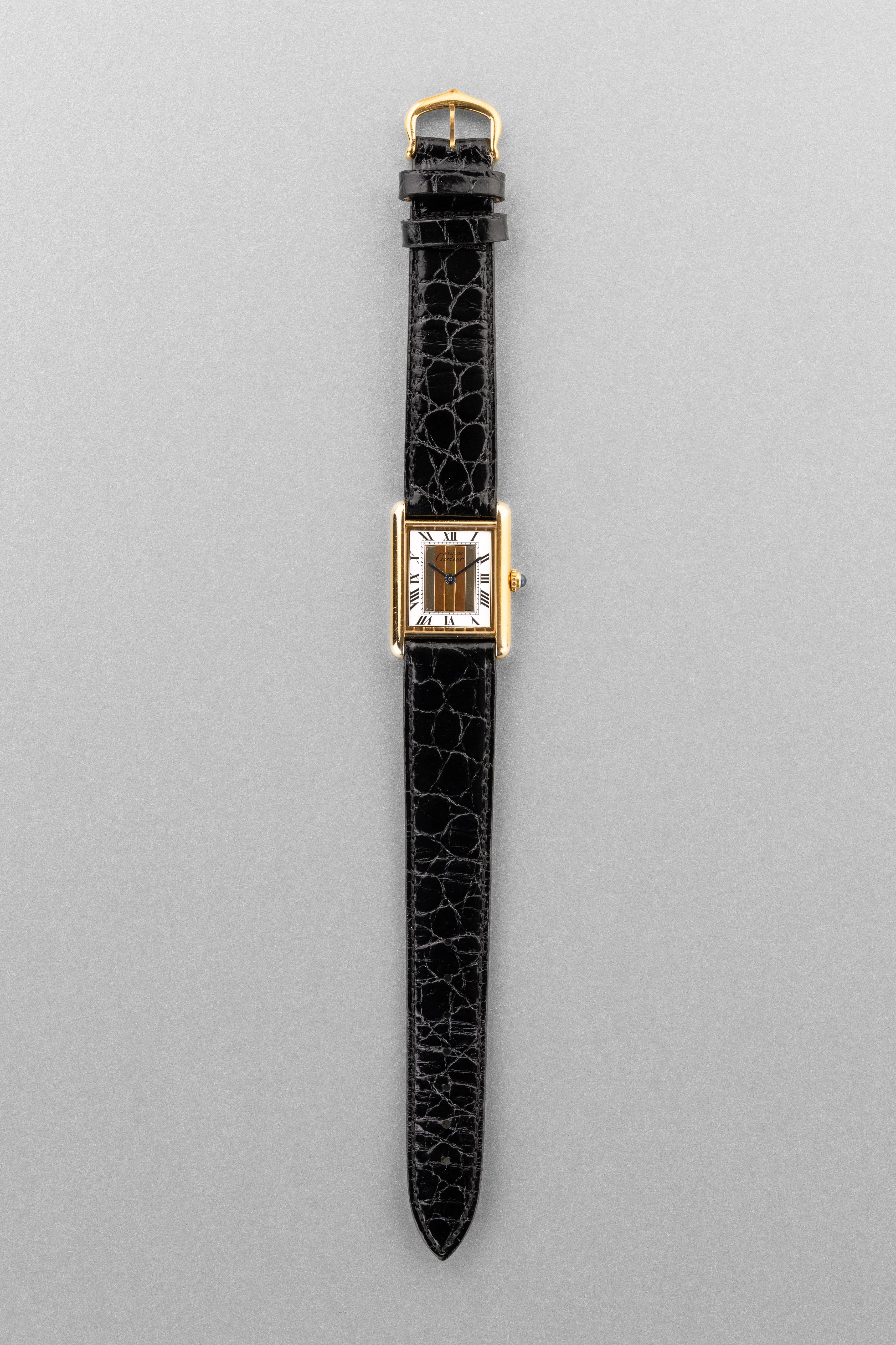 EYWJ Cartier Tank Must Quartz GM 5 « White Trinity + Roman Art Déco », circa 1990 - Overview