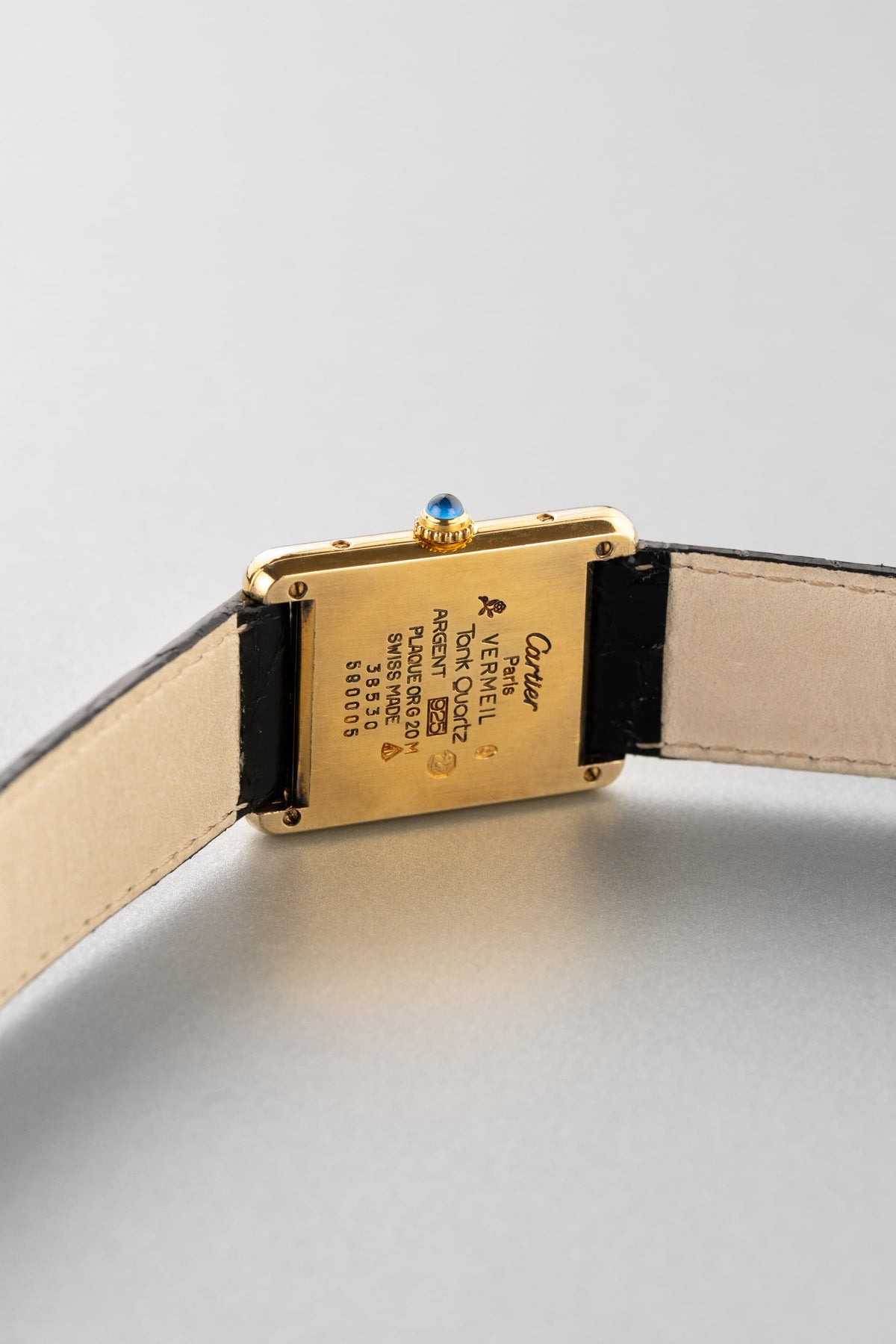 EYWJ Cartier Tank Must Quartz GM 5 “White Trinity + Roman Art Déco”, circa 1990 - Right side