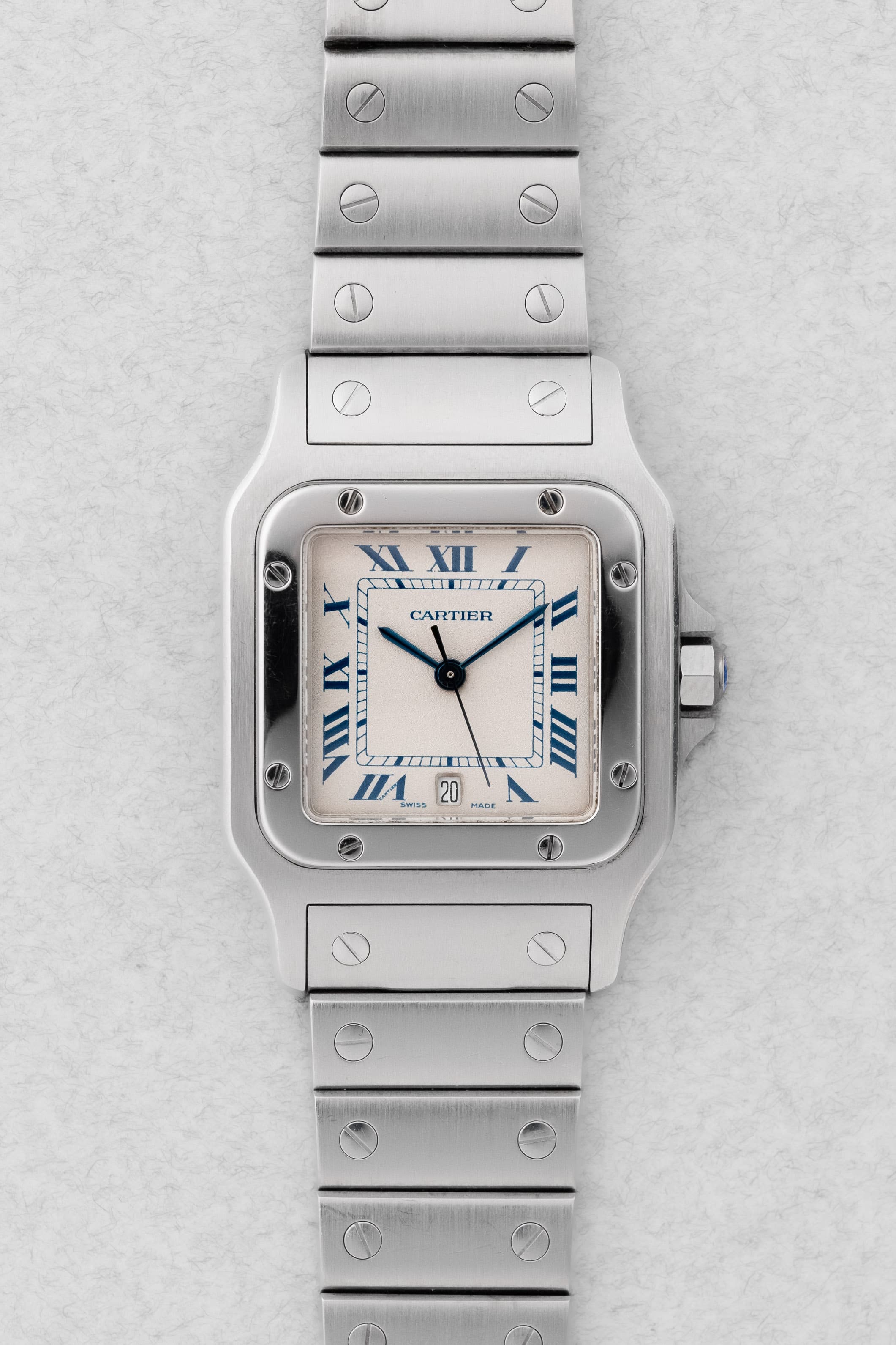 GQWD Cartier Santos Galbée réf. 1564 en acier, circa 2000 - Front