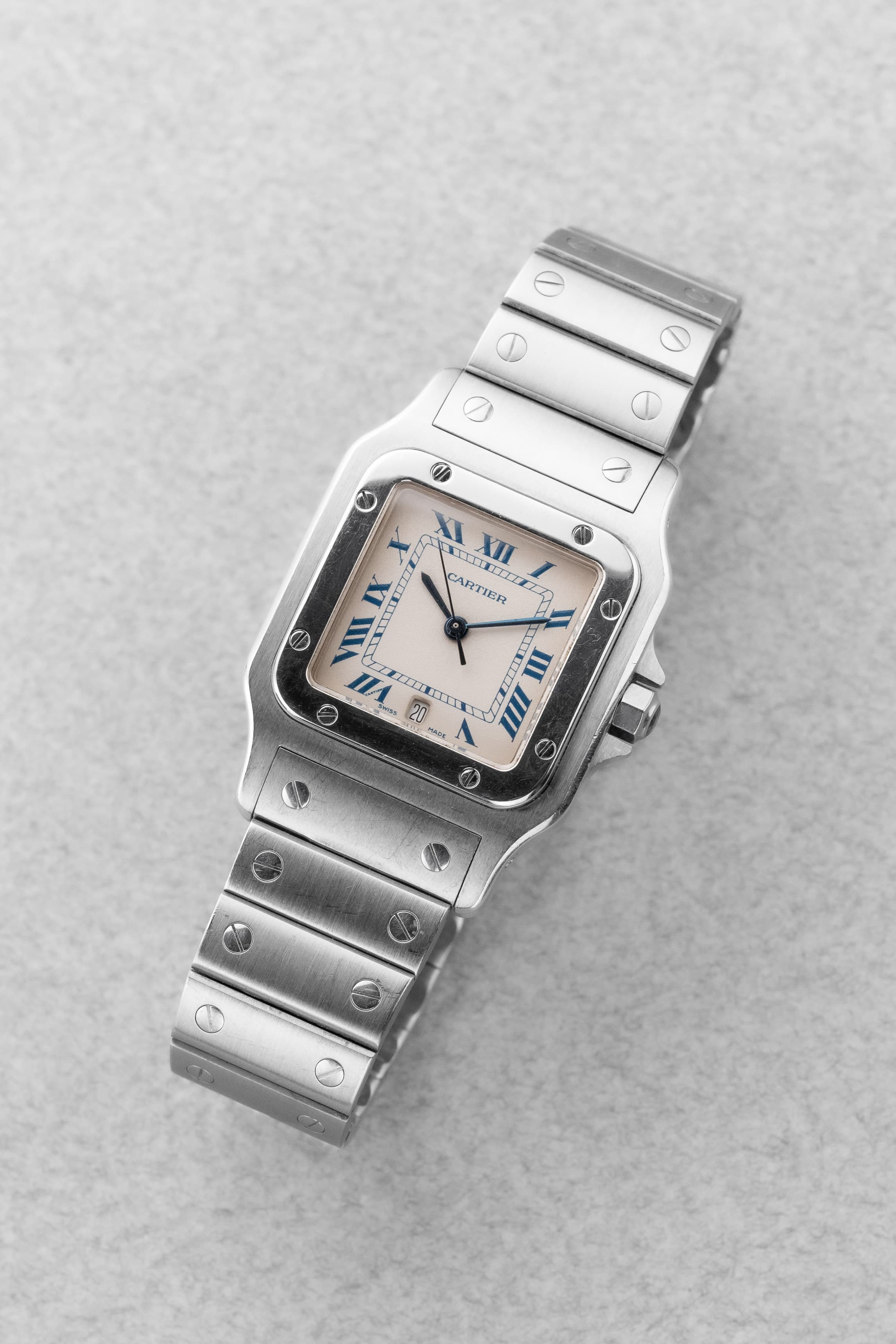GQWD Cartier Santos Galbée réf. 1564 en acier, circa 2000 - Three Quarters