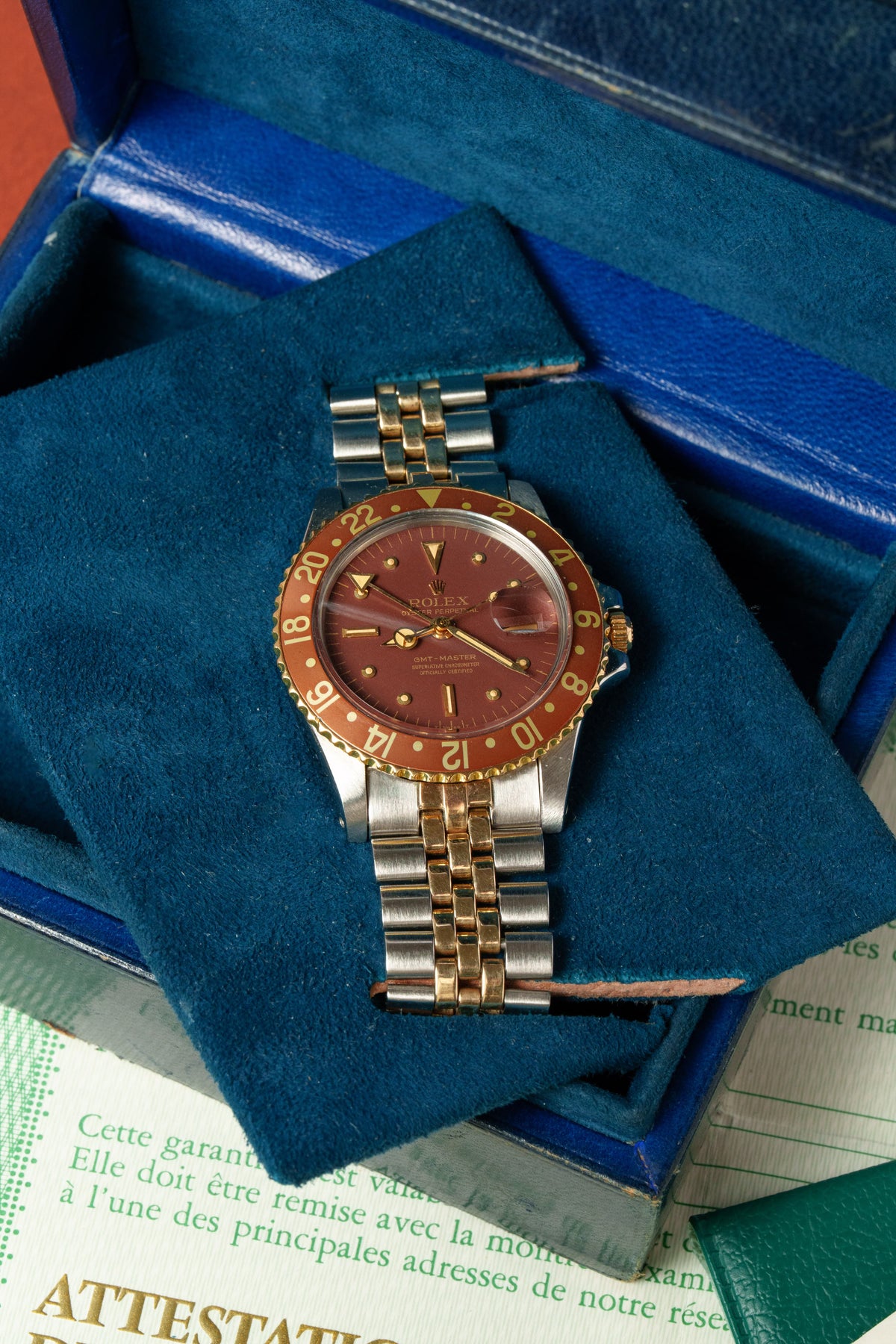 GRYW Rolex GMT-Master 1675/3 不鏽鋼與黃金腕錶，1972 年——Full Set & Hecho en México - 整體圖