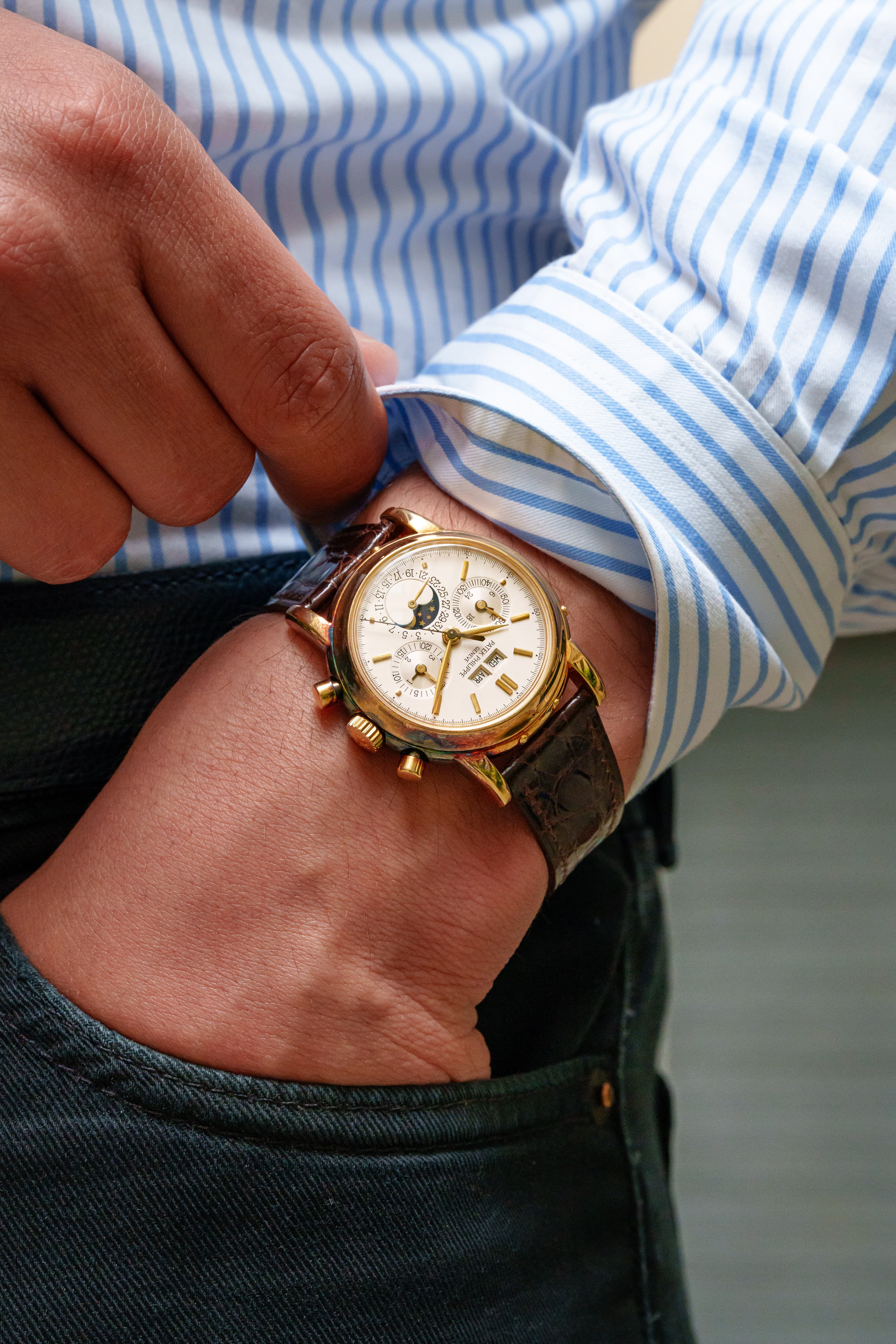 HMU5 Exceptionnel Patek Philippe réf. 3970 – « Very Early Second Series » + Full Set - Wristshot