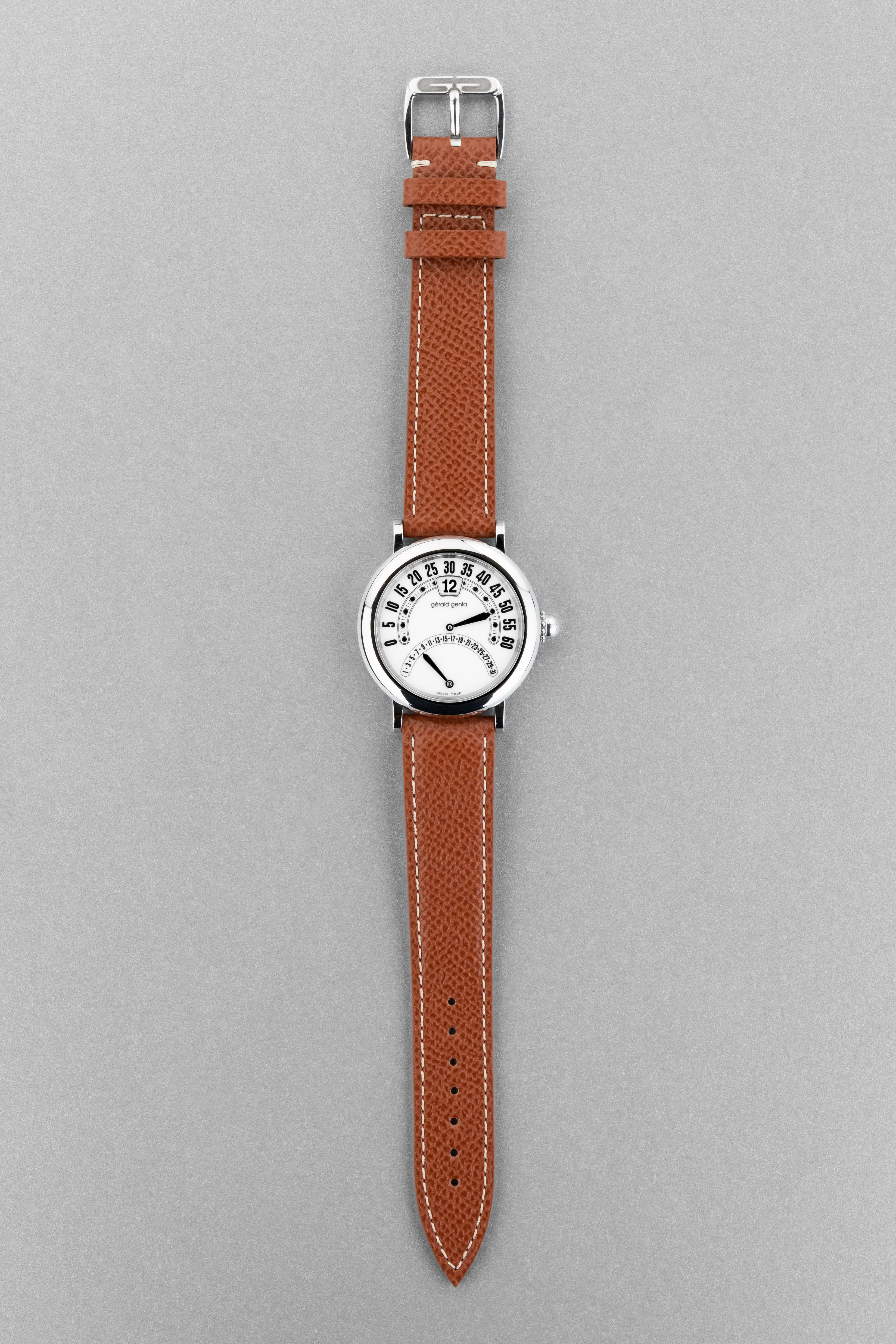 JQGL Gérald Genta Biretro Jump Hour réf. G.3734 en acier, circa 1996 - Overview