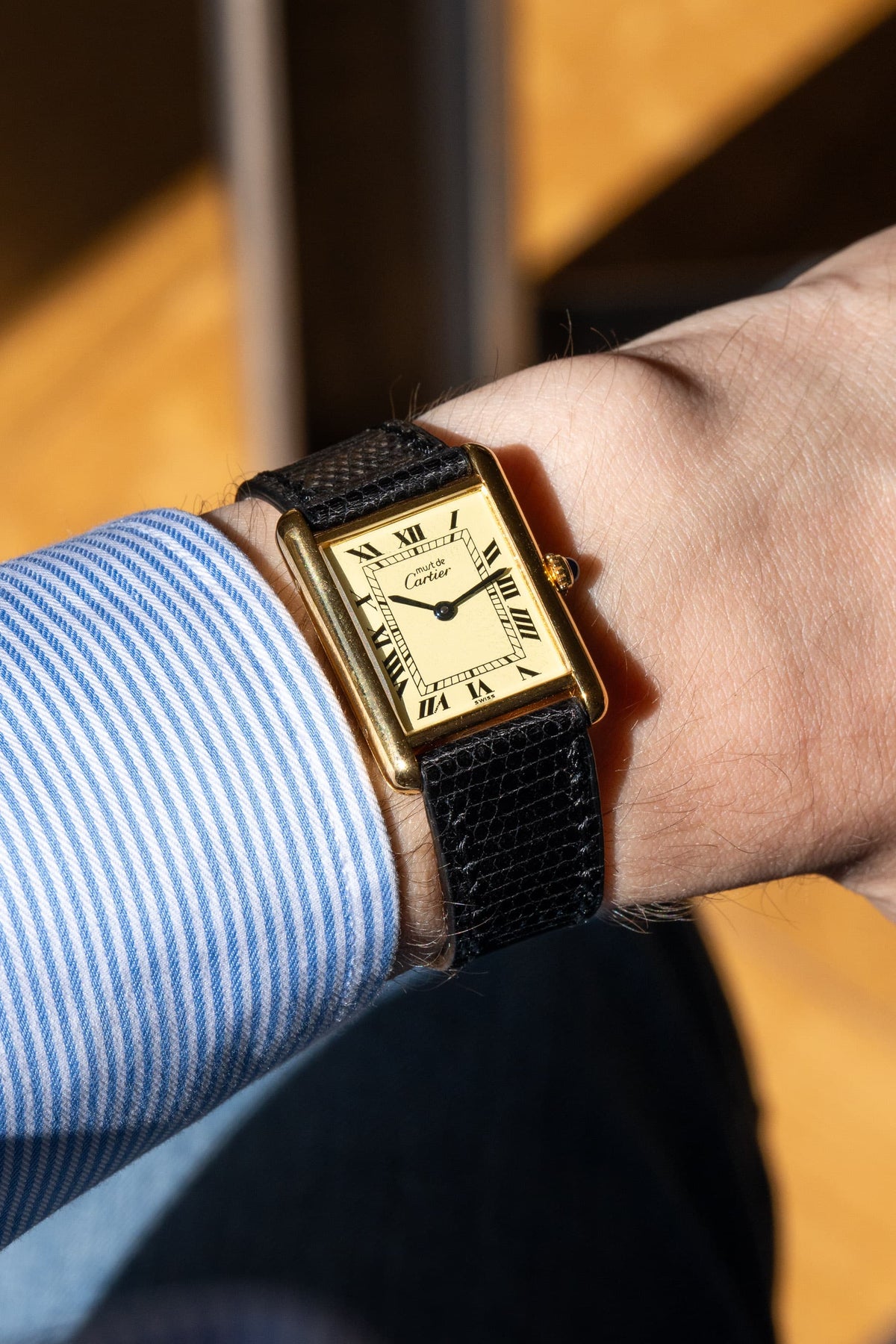 KJ3L Cartier Tank Must Quartz GM 5「Cream/Ivory Roman Dial」，1993 年 - 上手照