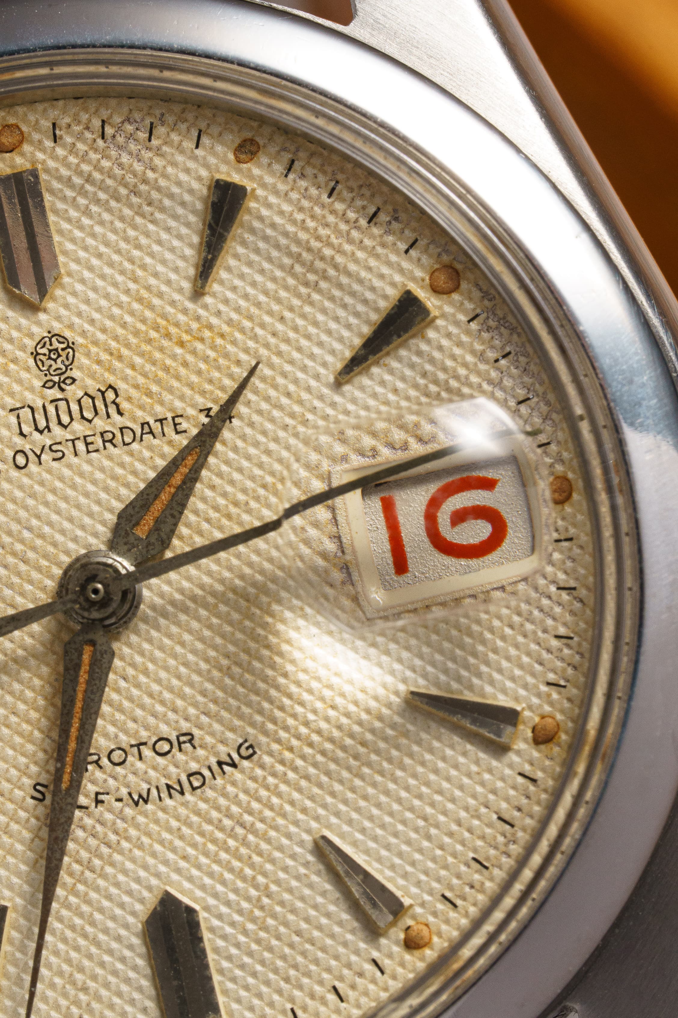 L8YQ Tudor Prince Oysterdate réf. 7914 de 1957 – Cadran « Honeycomb » Radium et Date Roulette - Dial