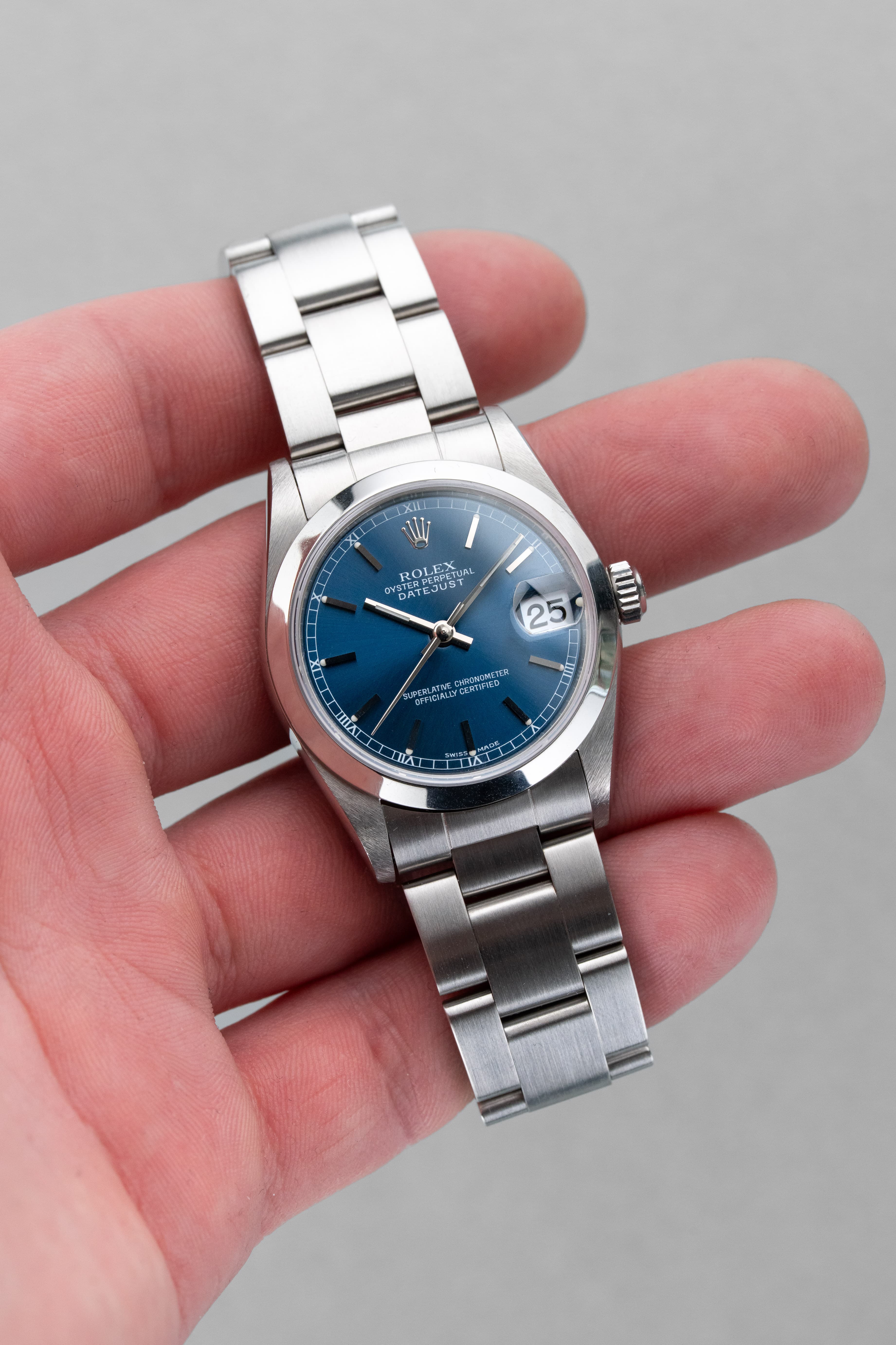 LENC Rolex Datejust 31 ref. 78240 de 2000 – Mostrador azul, Estado perfeito, Autocolante Rolex de origem - Lifestyle